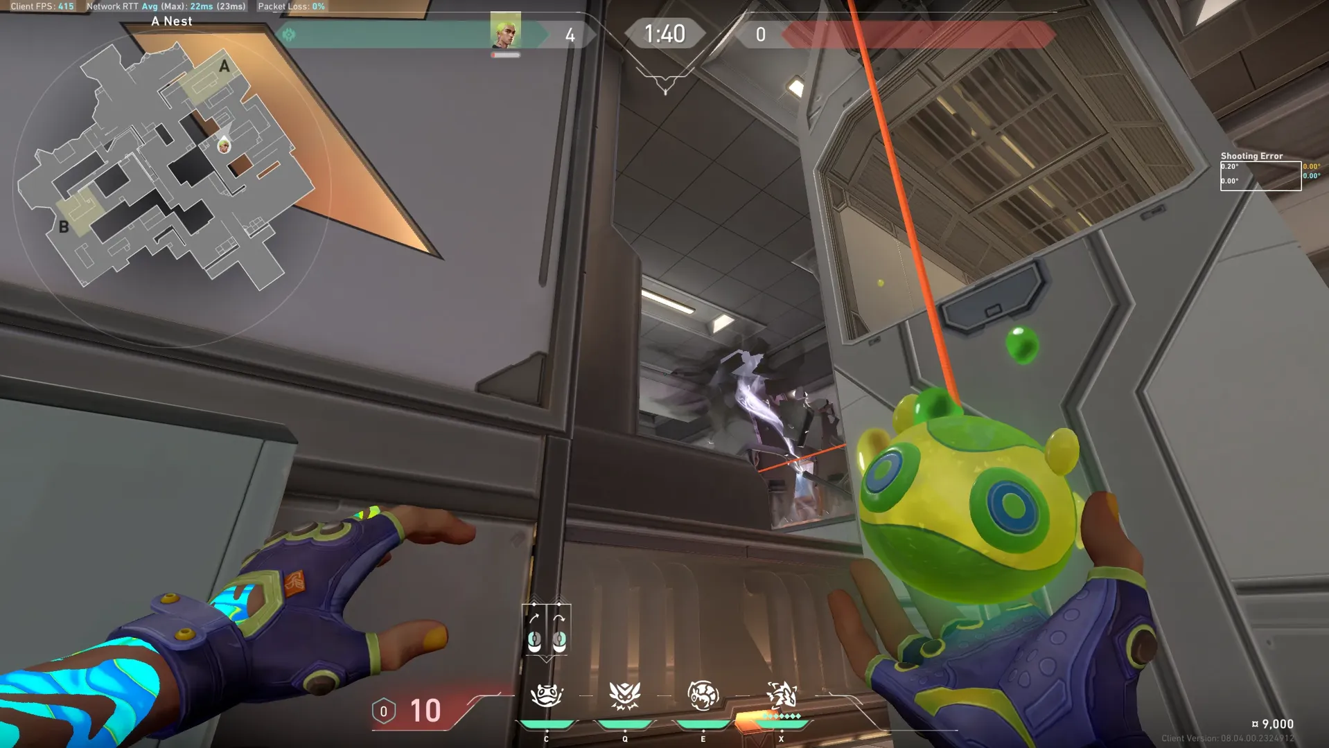 Gekko Mosh Pit on Icebox Attack Site A — step 3 of 5: Aim — line up the shot