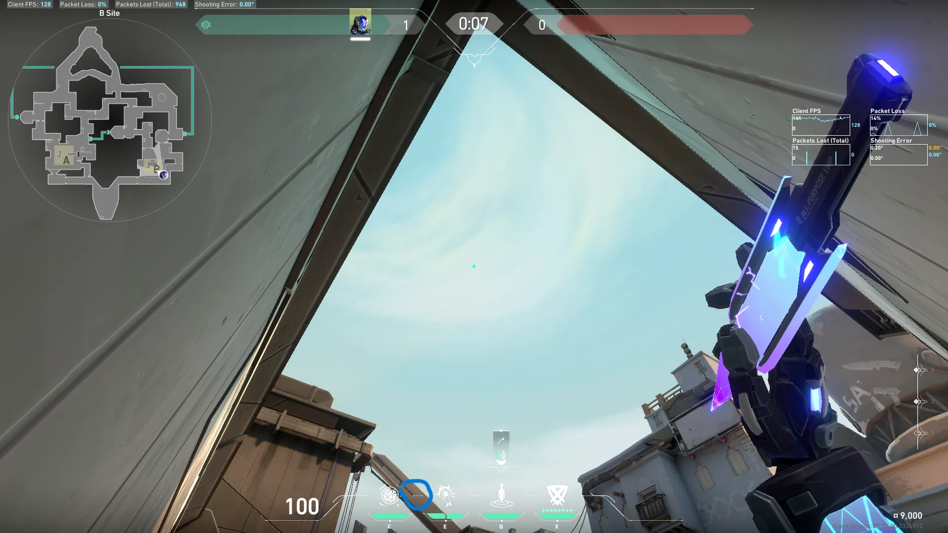 KAY/O Zero_Point on Bind Defense Site A — step 2 of 3: Aim — line up the shot