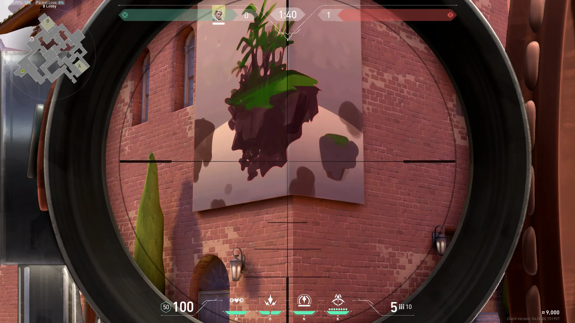 Sova Recon Bolt on Ascent Attack Site B — step 2 of 4: Aim — line up the shot
