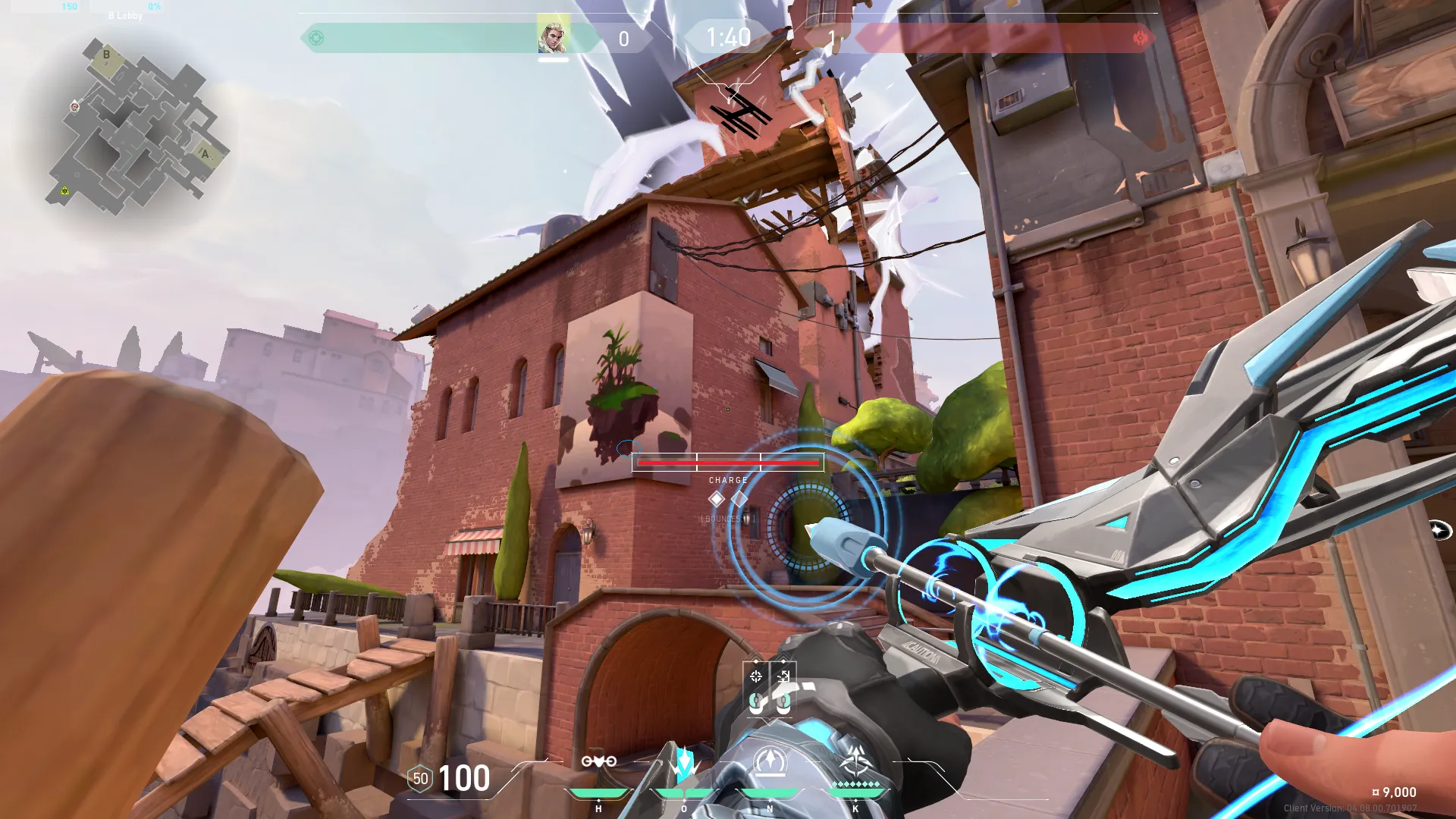 Sova Recon Bolt on Ascent Attack Site B — step 3 of 4: Aim — line up the shot