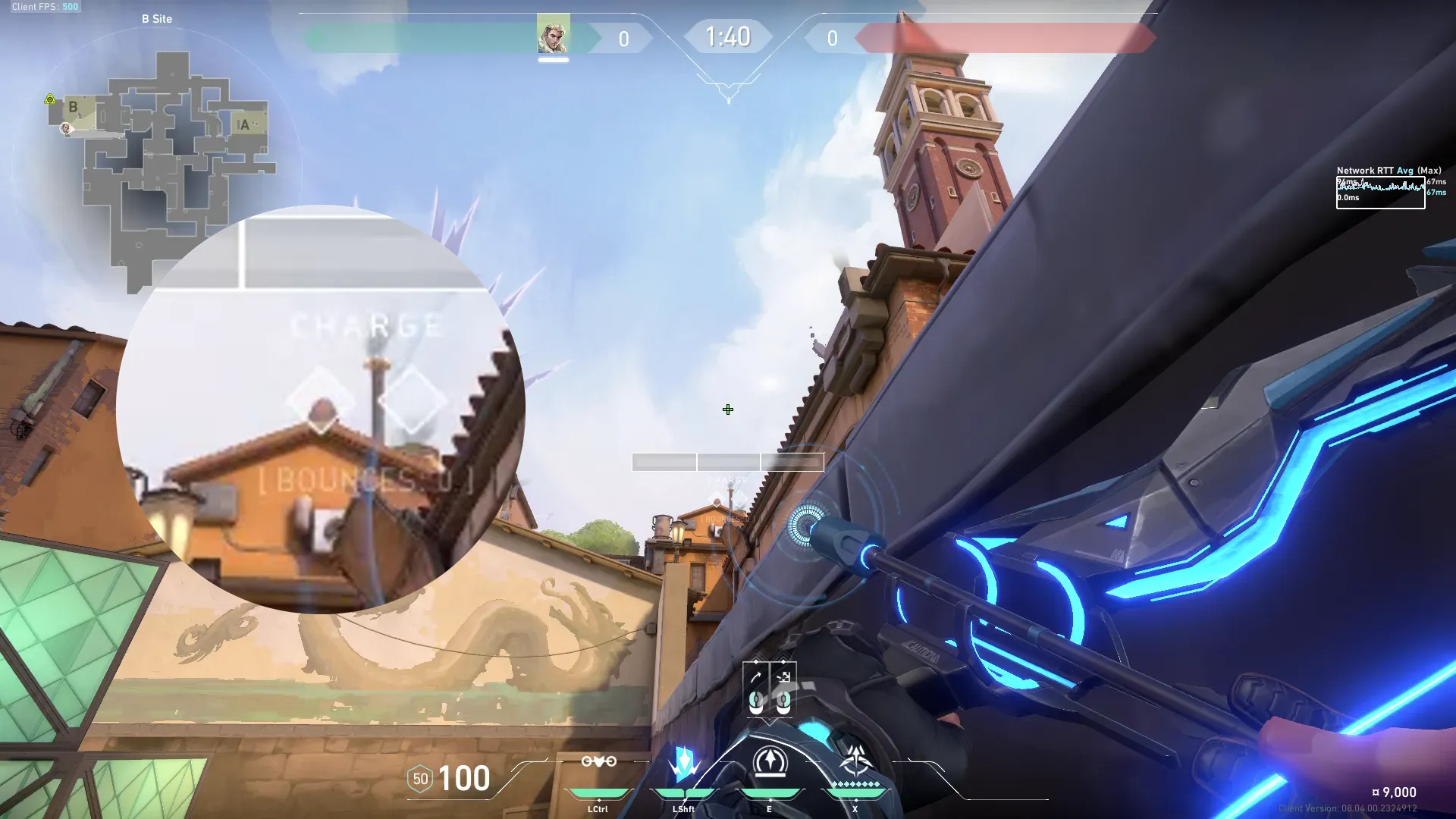 Sova Recon Bolt on Ascent Defense Site A — step 2 of 3: Aim — line up the shot