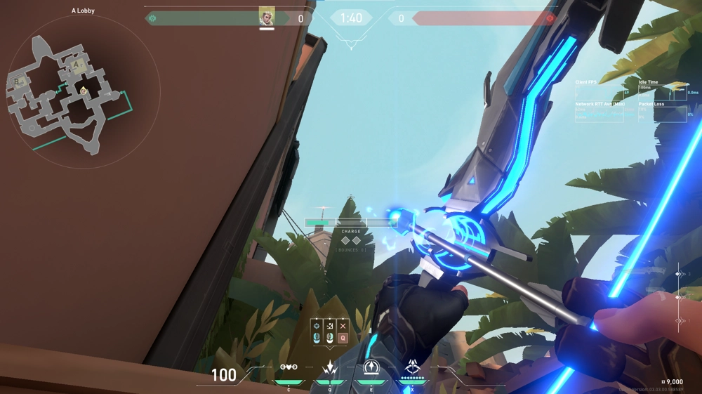 Sova Shock Bolt on Bind Attack Site A — step 3 of 4: Aim — line up the shot