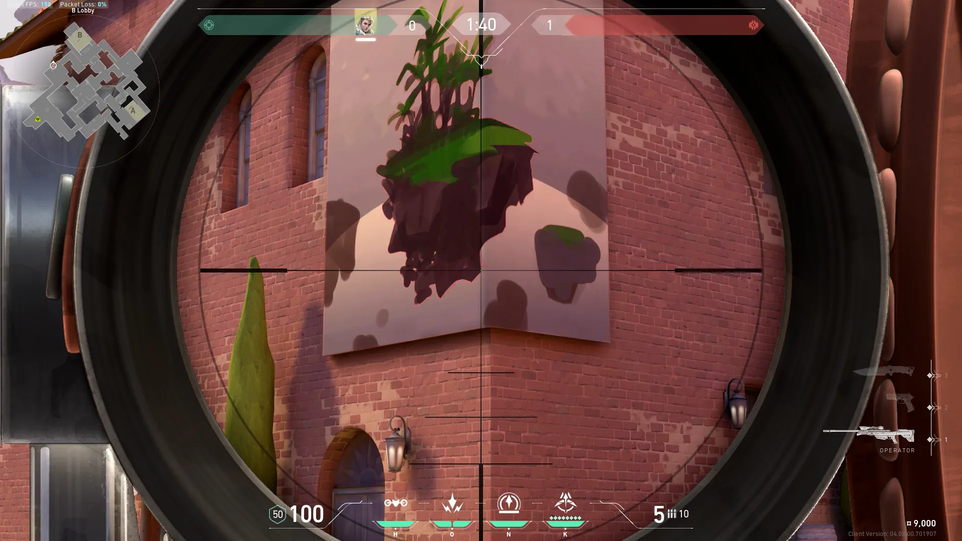 Sova Recon Bolt on Ascent Attack Site B — step 2 of 4: Aim — line up the shot