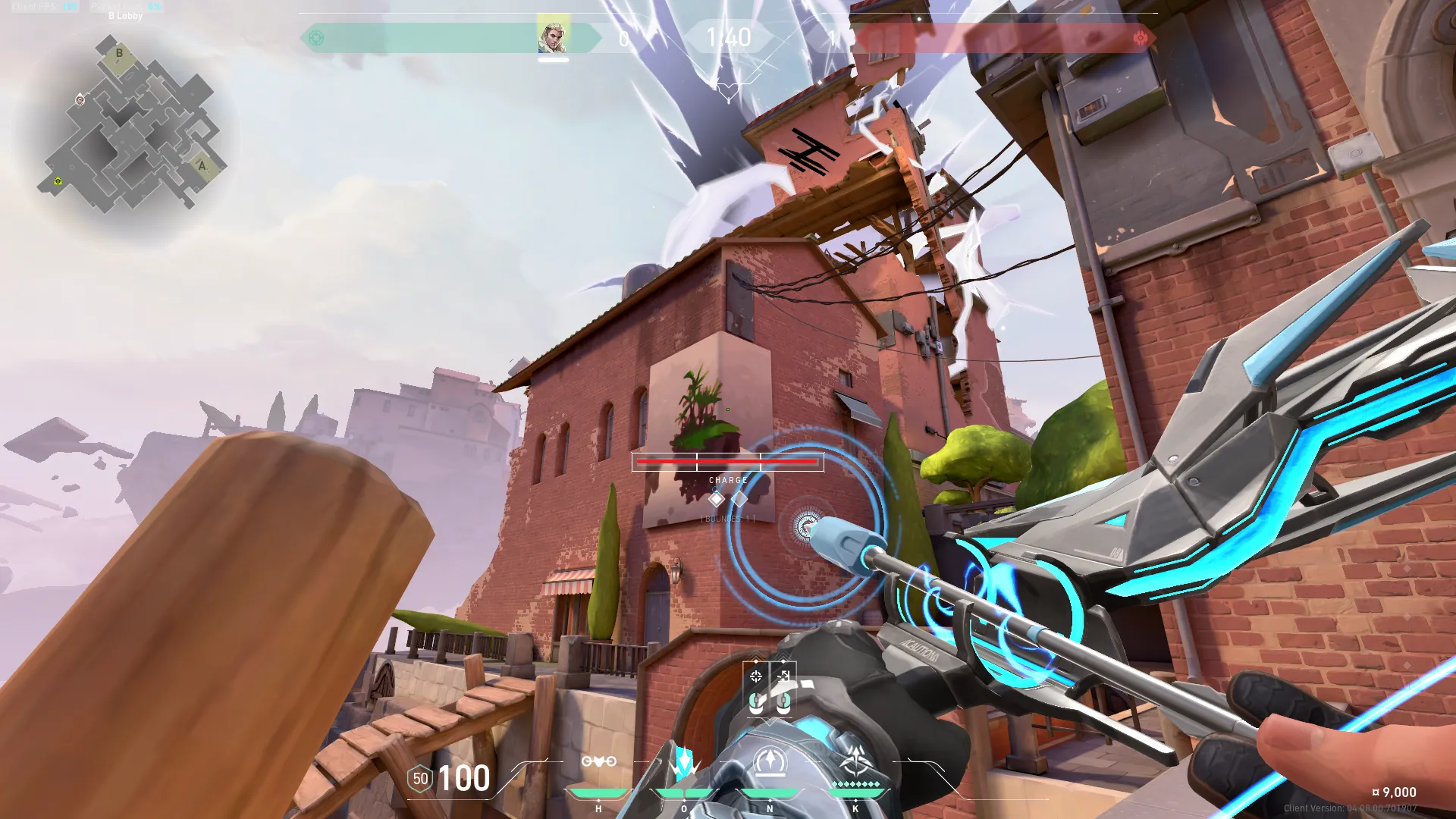 Sova Recon Bolt on Ascent Attack Site B — step 3 of 4: Aim — line up the shot
