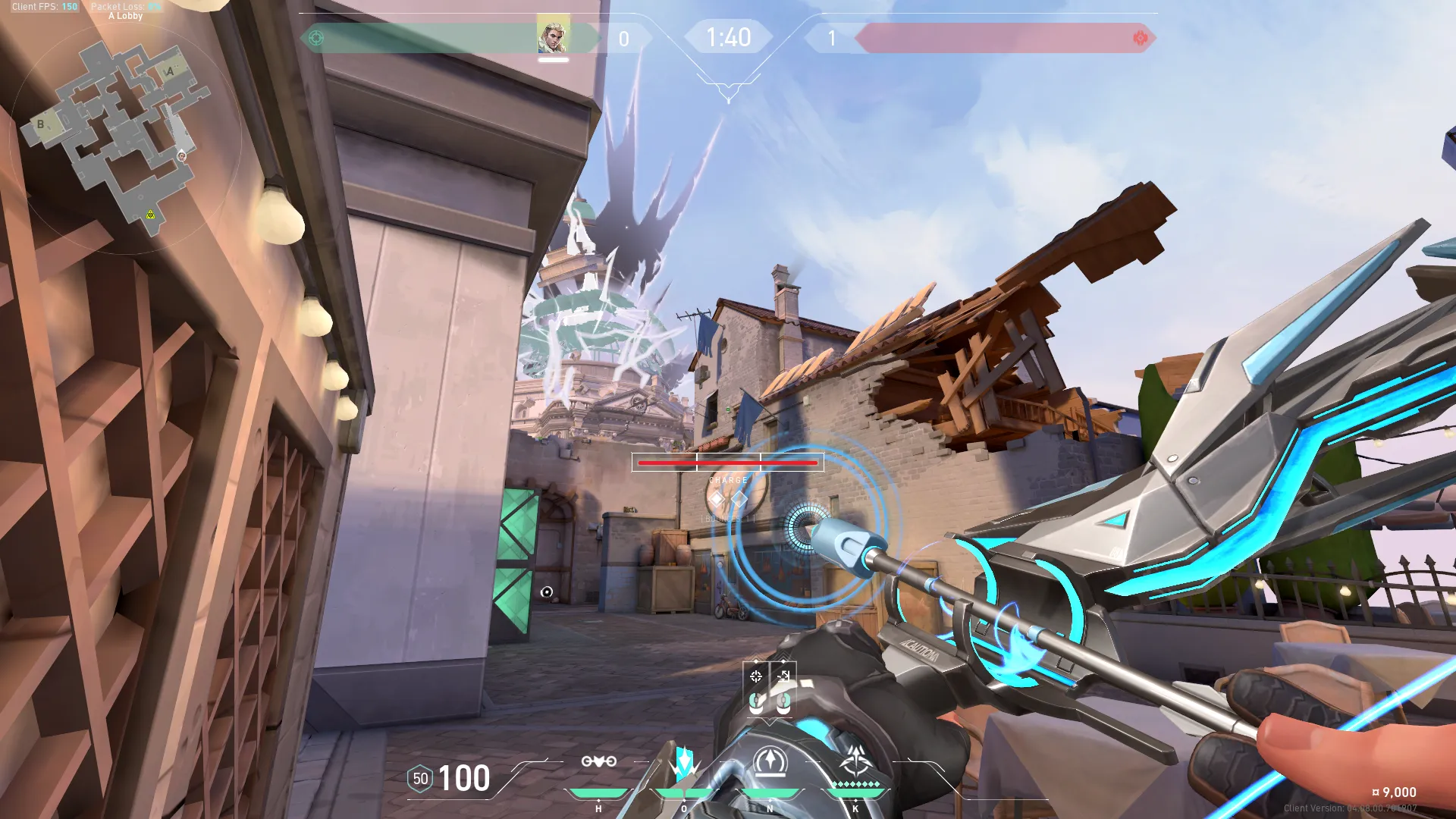 Sova Recon Bolt on Ascent Attack Site A — step 2 of 3: Aim — line up the shot