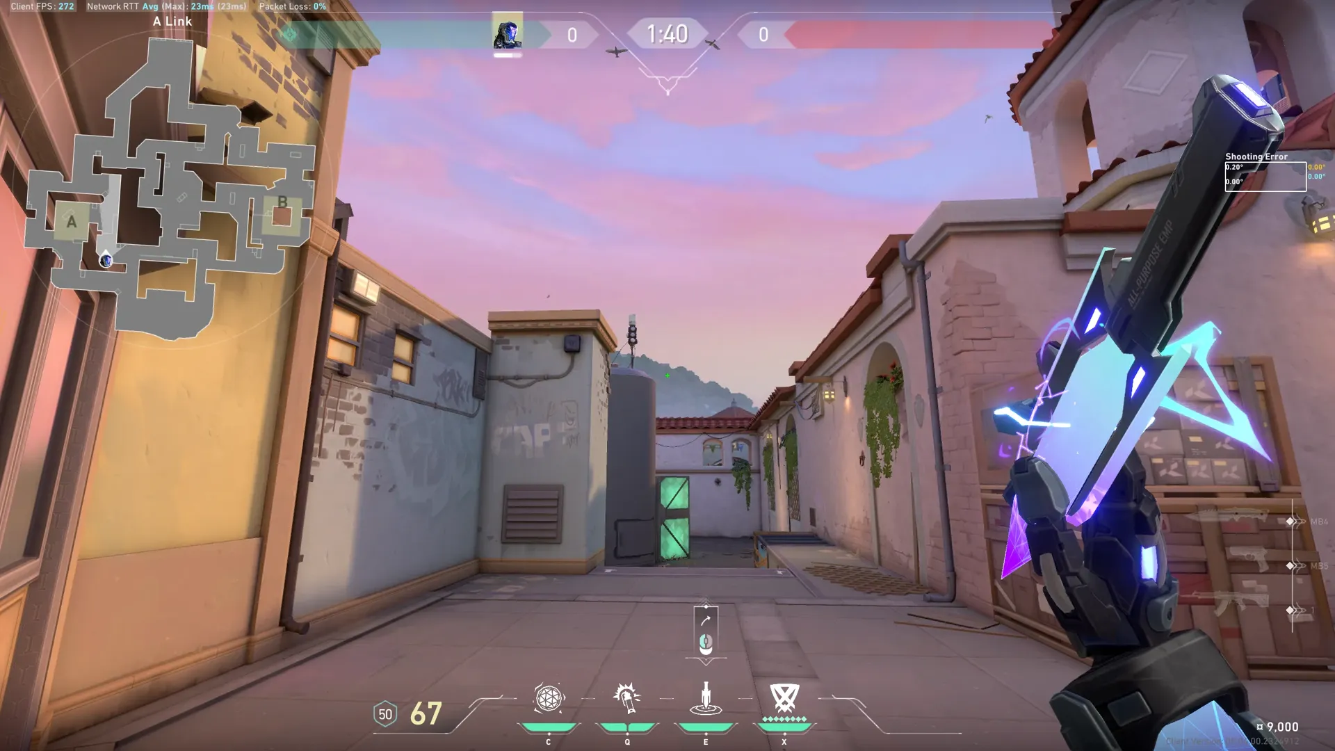 KAY/O Zero_Point on Sunset Defense Site A — step 2 of 4: Aim — line up the shot