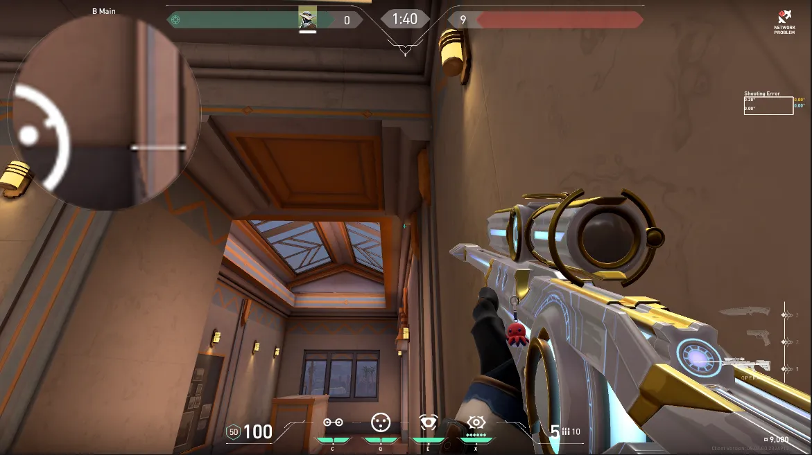 Cypher Cyber Cage on Sunset Attack Site B — step 2 of 3: Aim — line up the shot