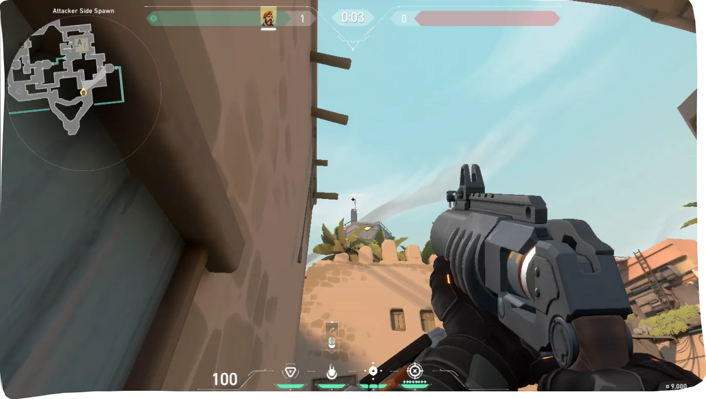 Brimstone Incendiary on Bind Attack Site A — step 2 of 3: Aim — line up the shot