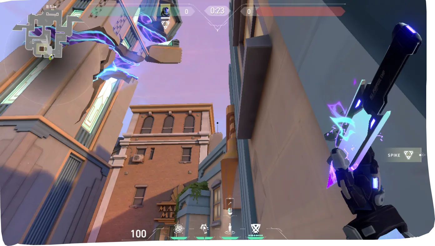 KAY/O Zero_Point on Sunset Defense Site A — step 2 of 4: Aim — line up the shot