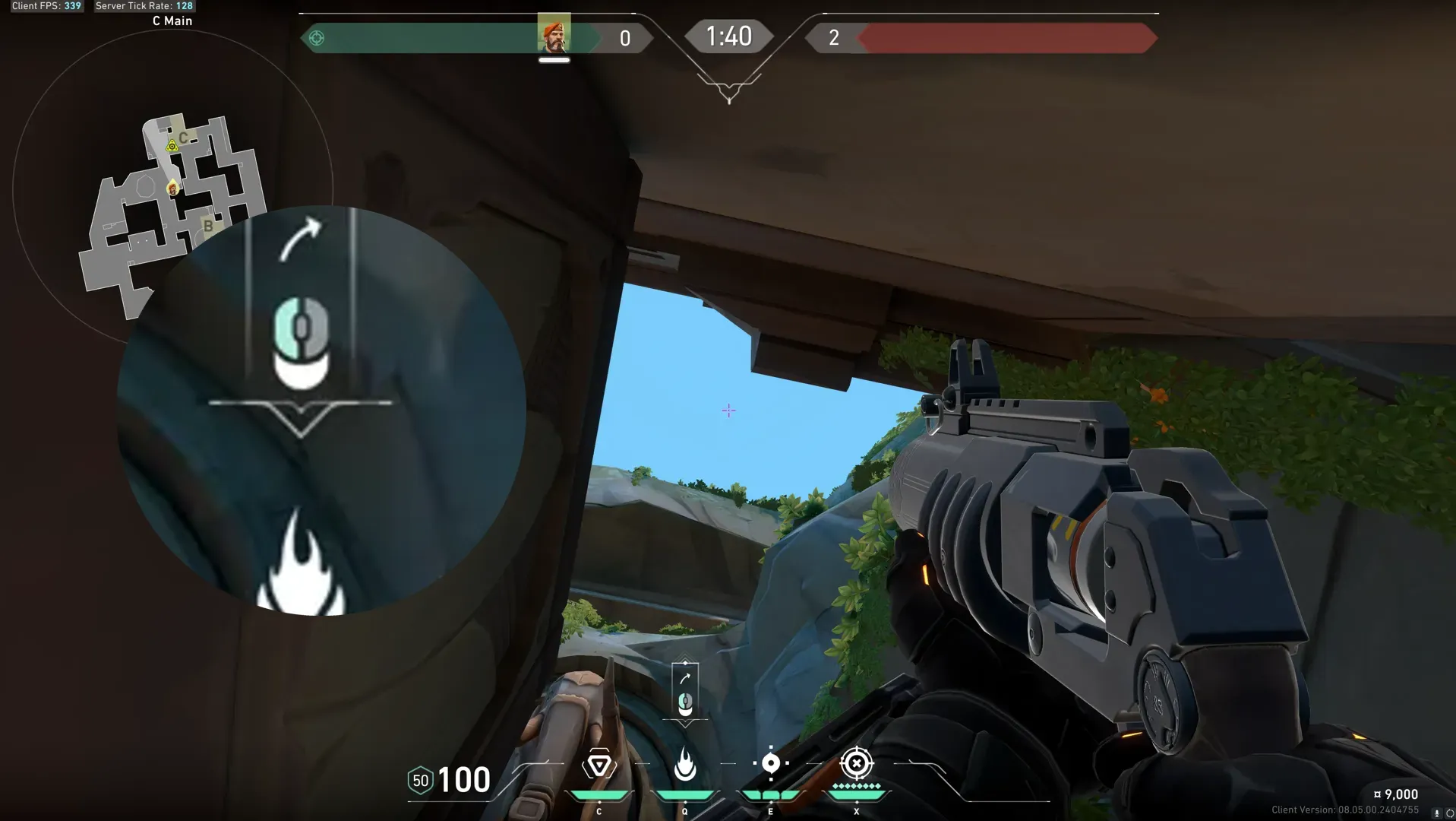Brimstone Incendiary on Lotus Attack Site C — step 3 of 4: Aim — line up the shot