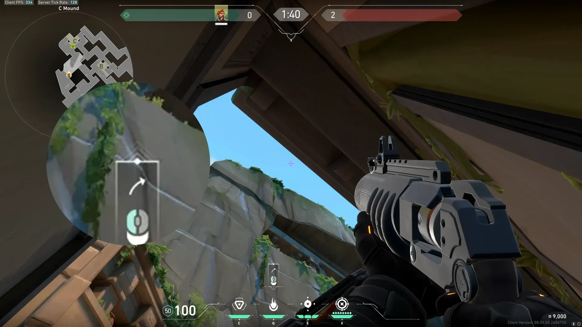 Brimstone Incendiary on Lotus Attack Site C — step 3 of 4: Aim — line up the shot