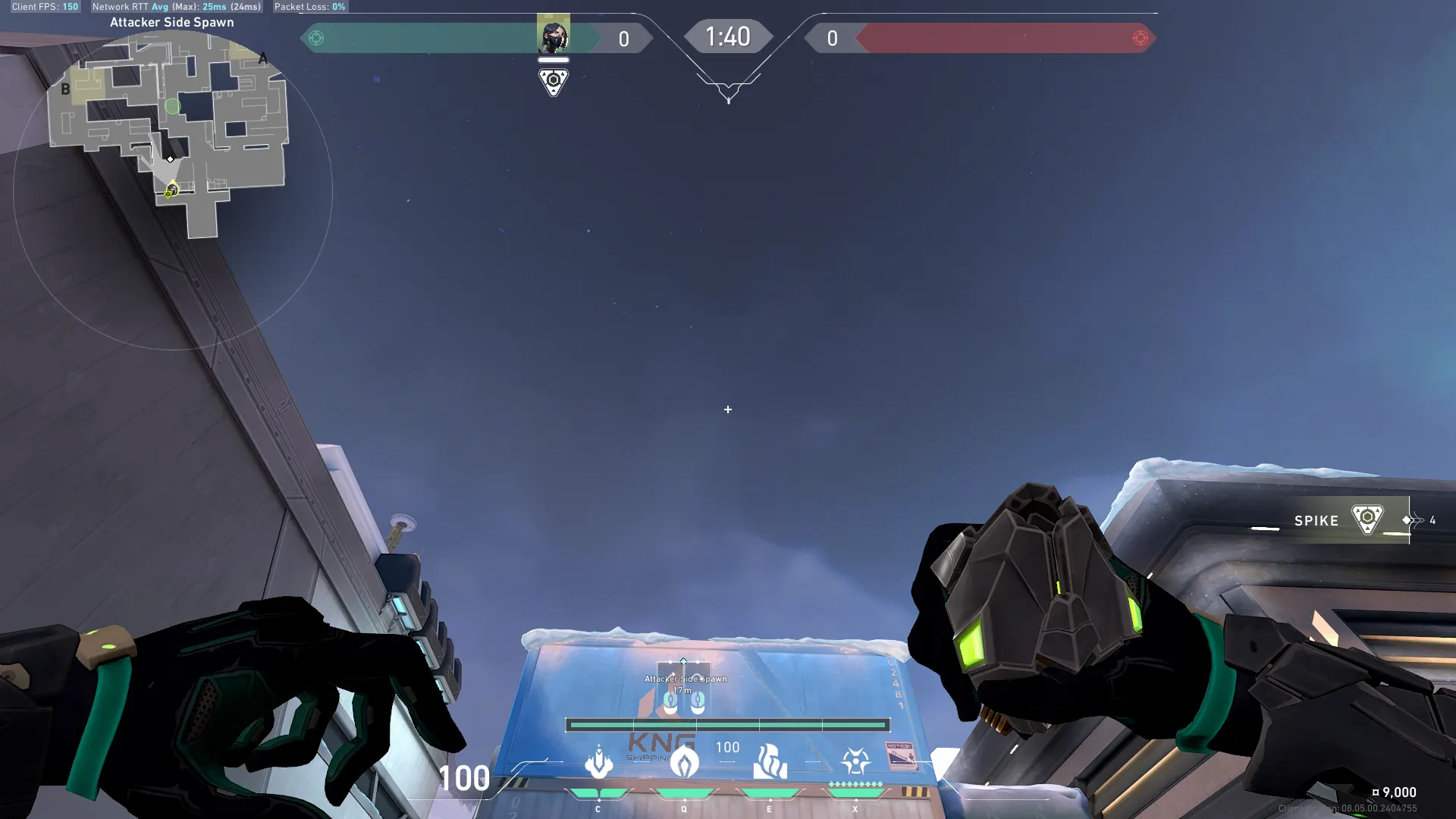 Viper Poison Cloud on Icebox Attack Mid — step 2 of 3: Aim — line up the shot