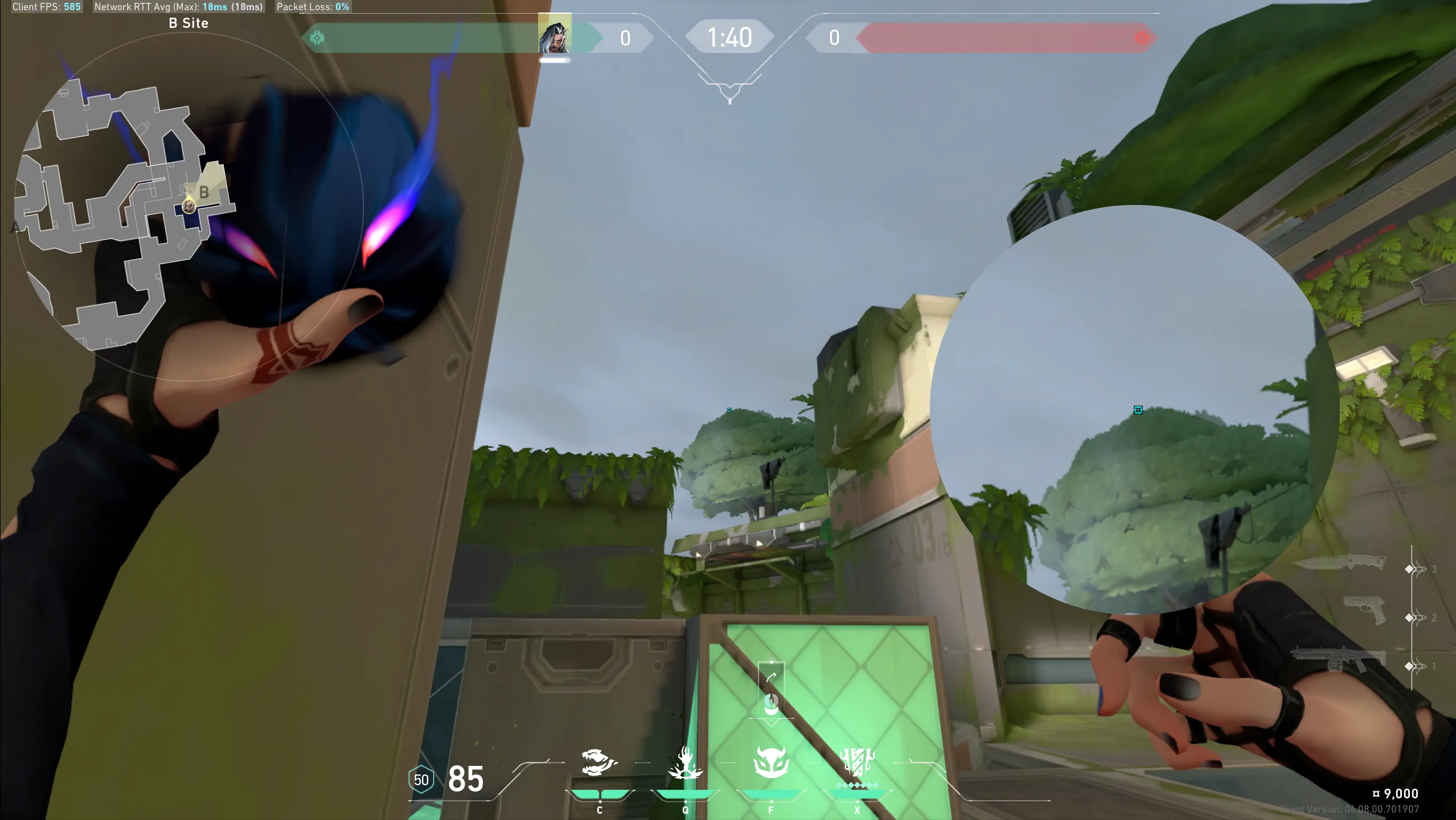 Fade Haunt on Fracture Defense Site B — step 2 of 3: Aim — line up the shot