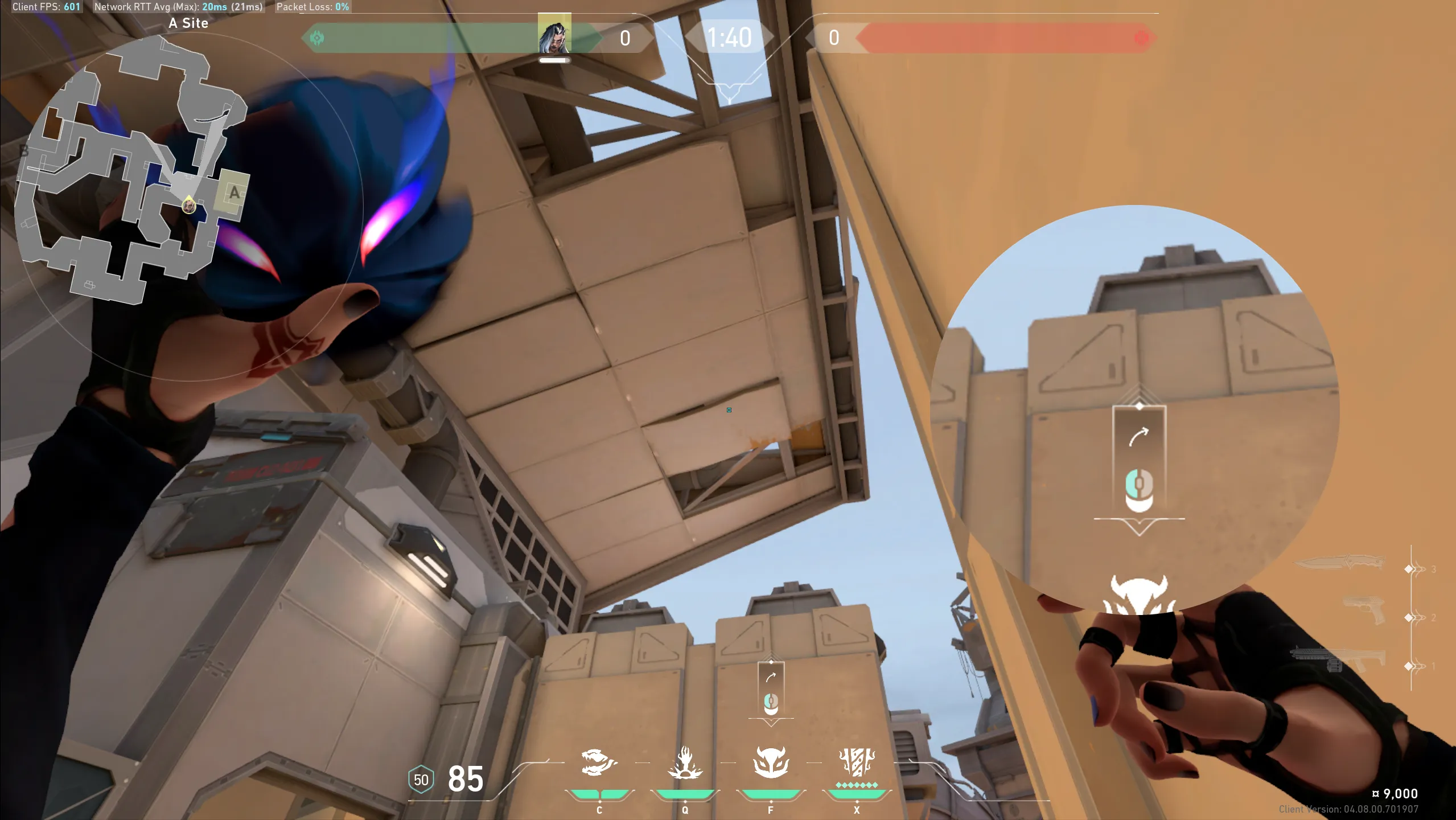 Fade Haunt on Fracture Defense Site A — step 2 of 3: Aim — line up the shot