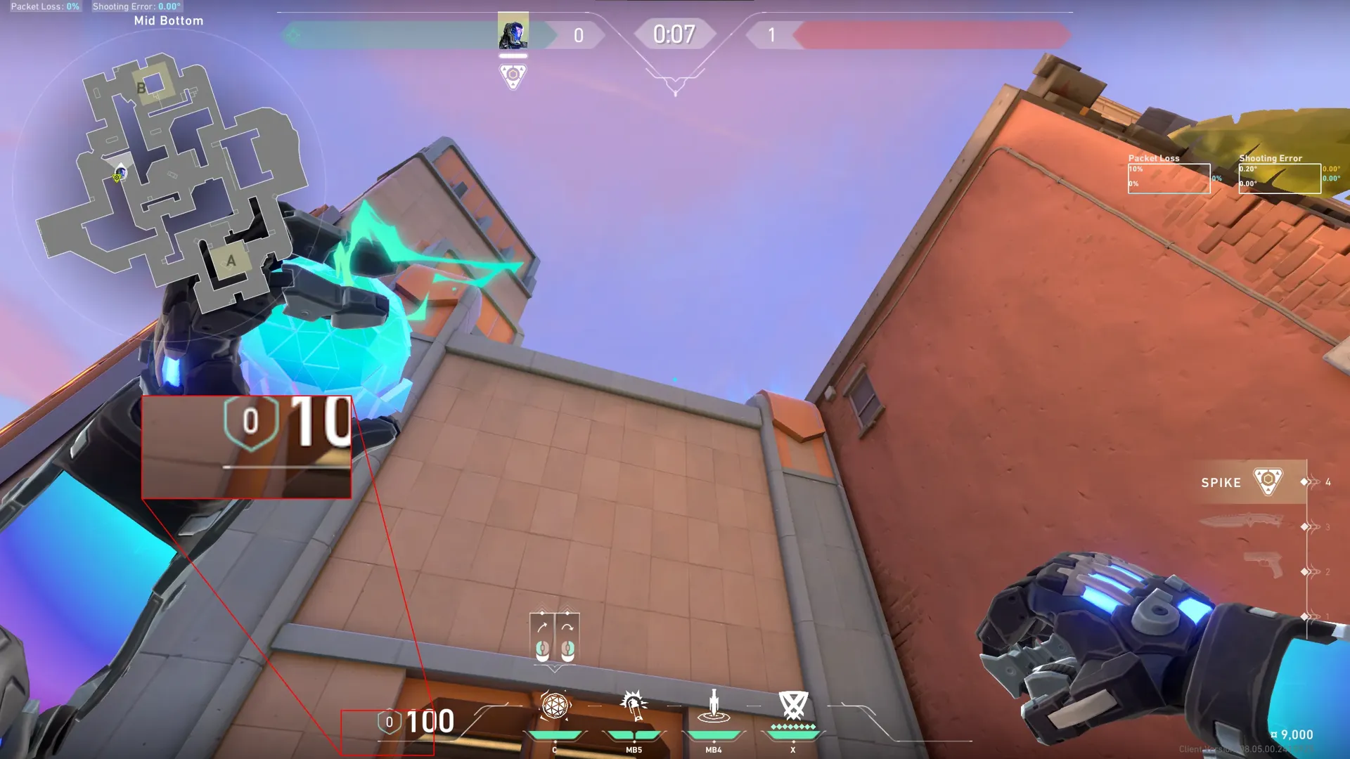 KAY/O Frag_Ment on Sunset Attack Site B — step 2 of 3: Aim — line up the shot