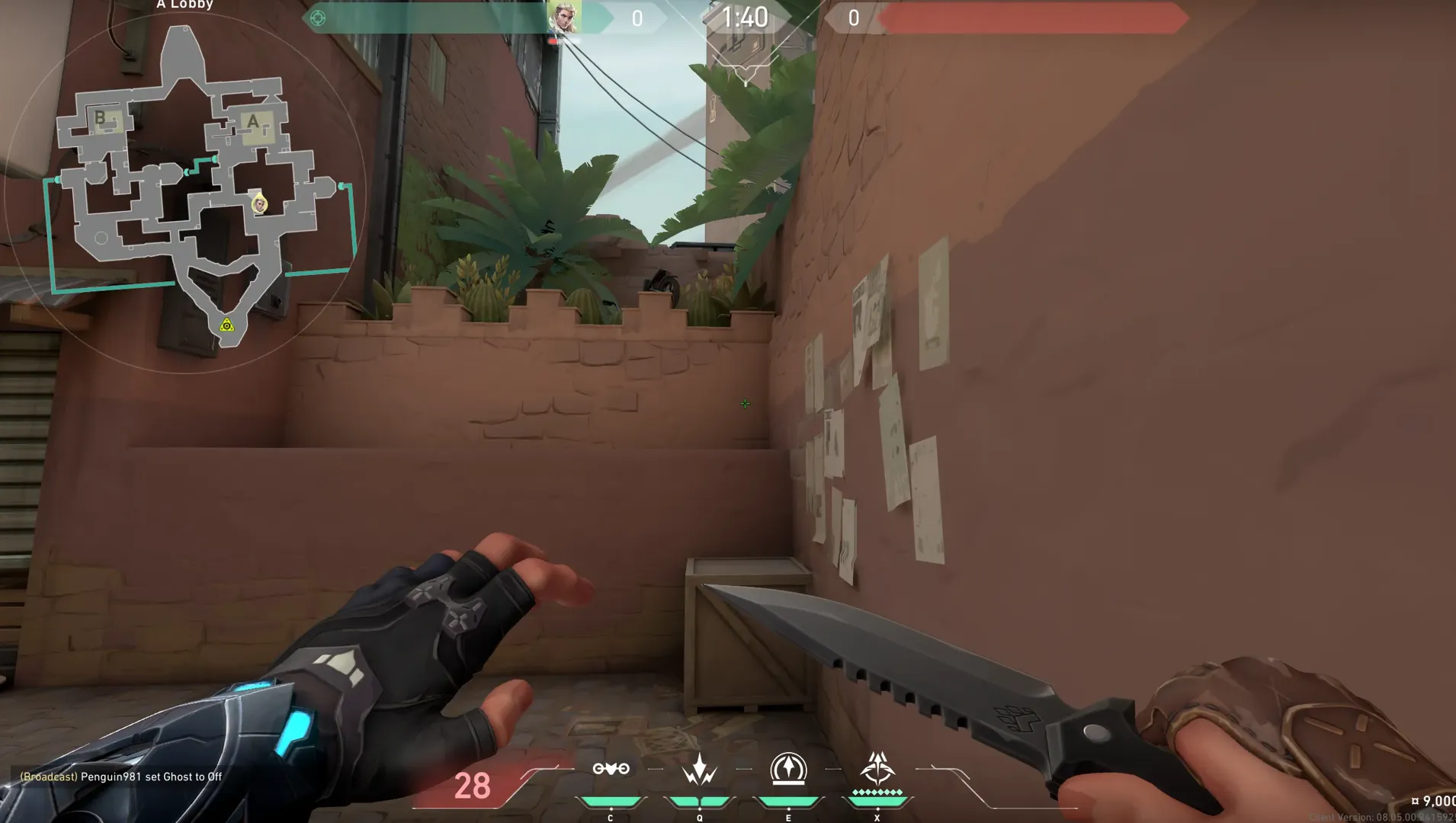 Sova Recon Bolt on Bind Attack Site A — step 1 of 4: Position — where to stand