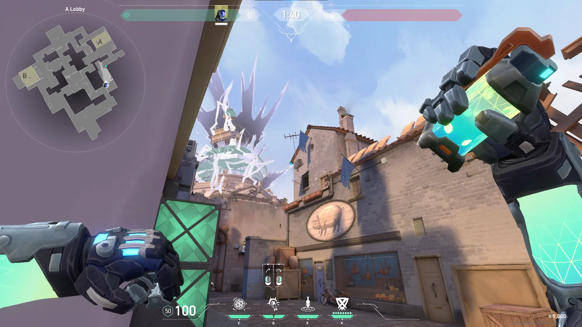 KAY/O Flash_Drive on Ascent Attack Site A — step 3 of 4: Aim — line up the shot