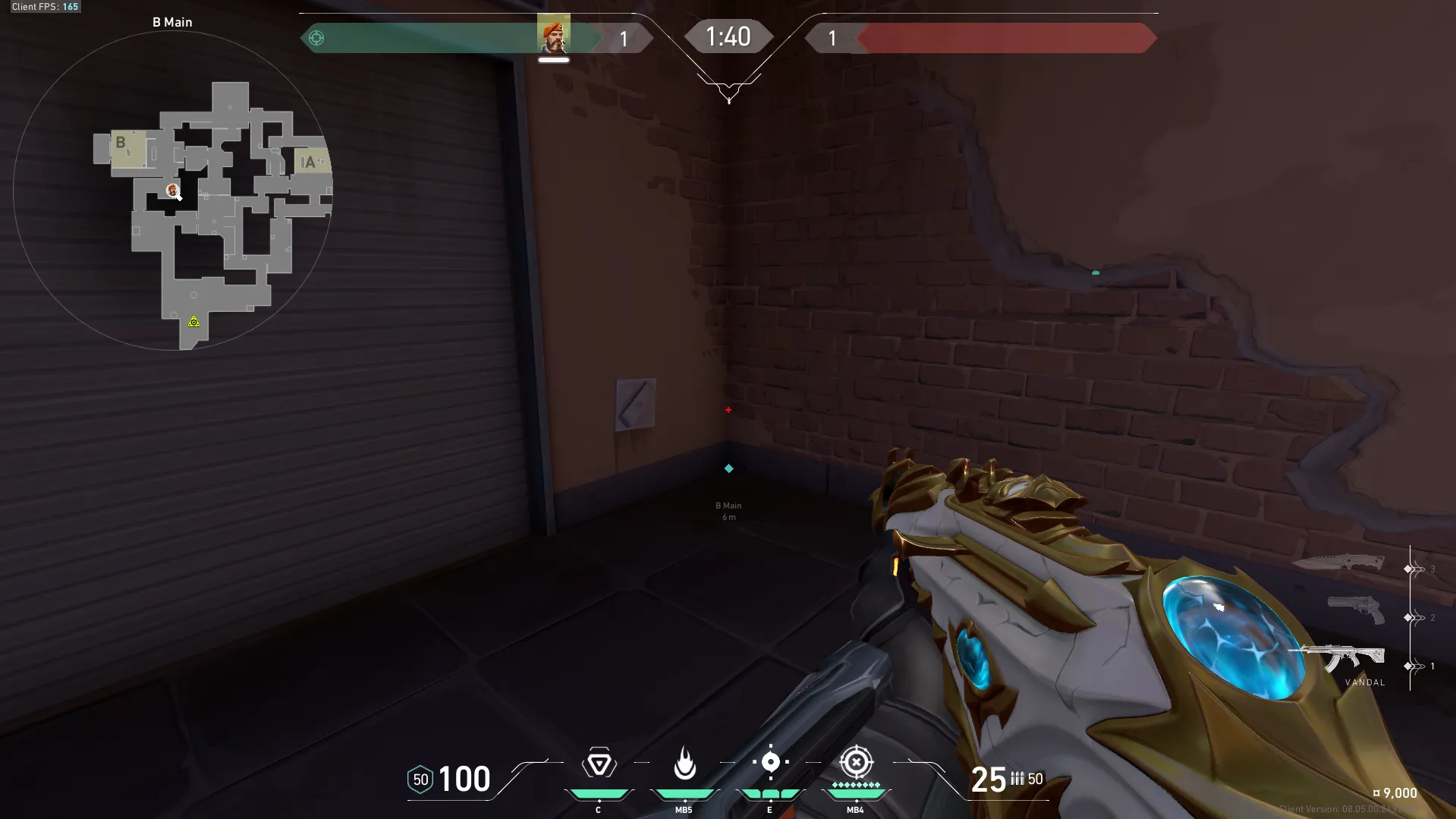 Brimstone Incendiary on Ascent Attack Site B — step 1 of 3: Position — where to stand
