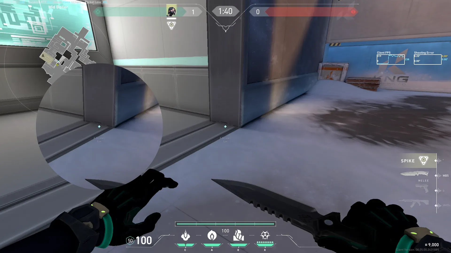 Viper Toxic Screen on Icebox Defense Site A — step 1 of 4: Position — where to stand