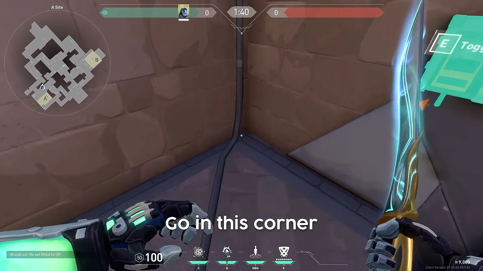 KAY/O Flash_Drive on Ascent Defense Site A — step 1 of 4: Position — where to stand