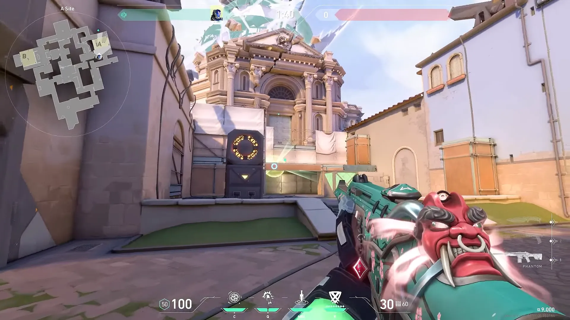 KAY/O Flash_Drive on Ascent Defense Site A — step 3 of 4: Aim — line up the shot
