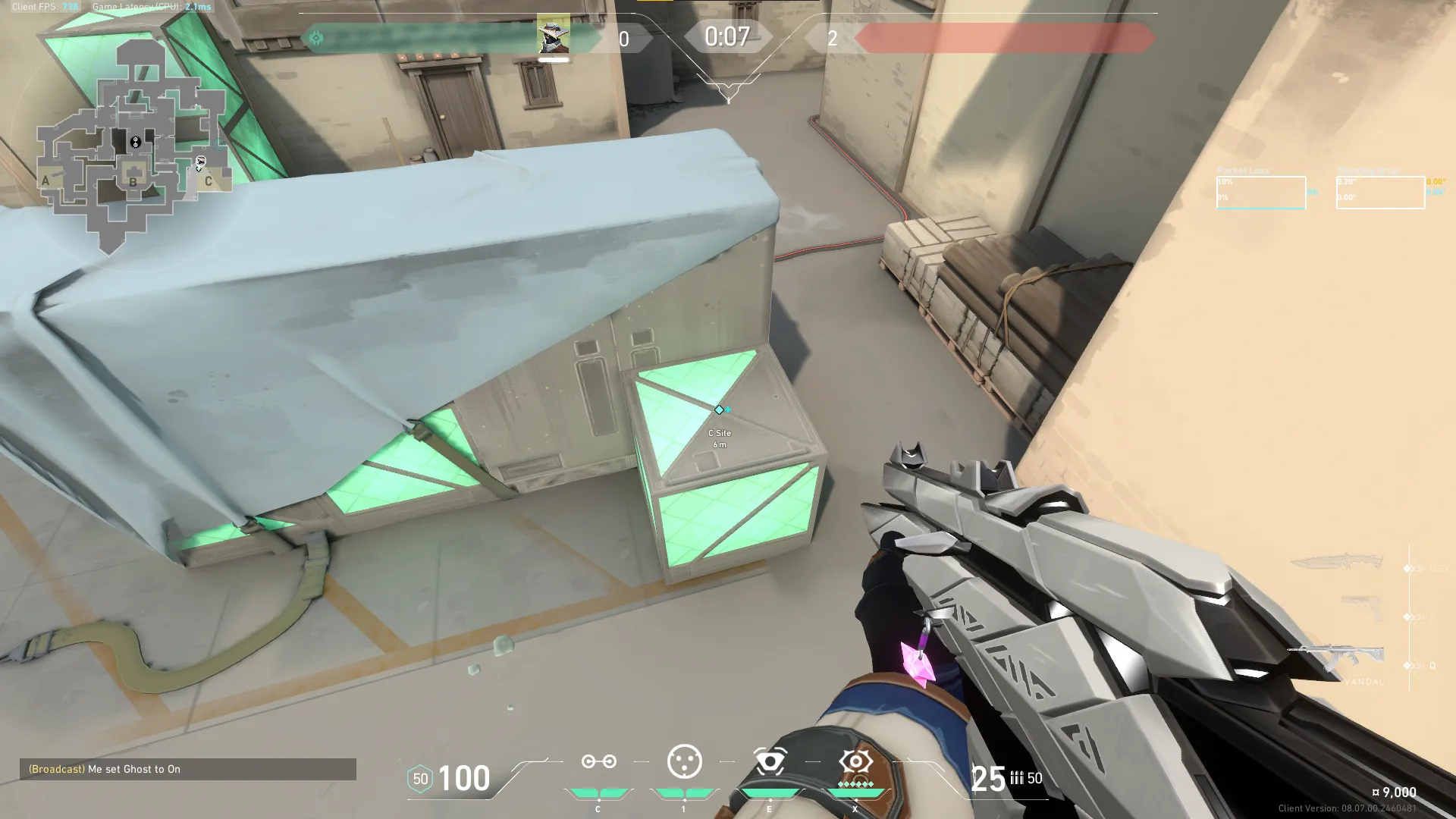 Cypher Spycam on Haven Defense Site C — step 1 of 6: Position — where to stand