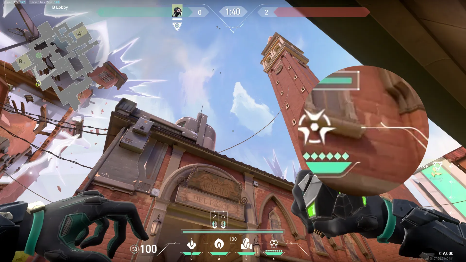Viper Poison Cloud on Ascent Attack Site B — step 2 of 3: Aim — line up the shot