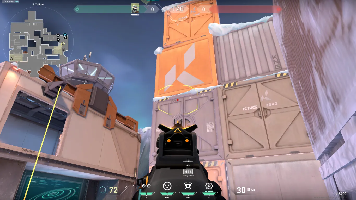 Cypher Cyber Cage on Icebox Attack Site B — step 2 of 3: Aim — line up the shot