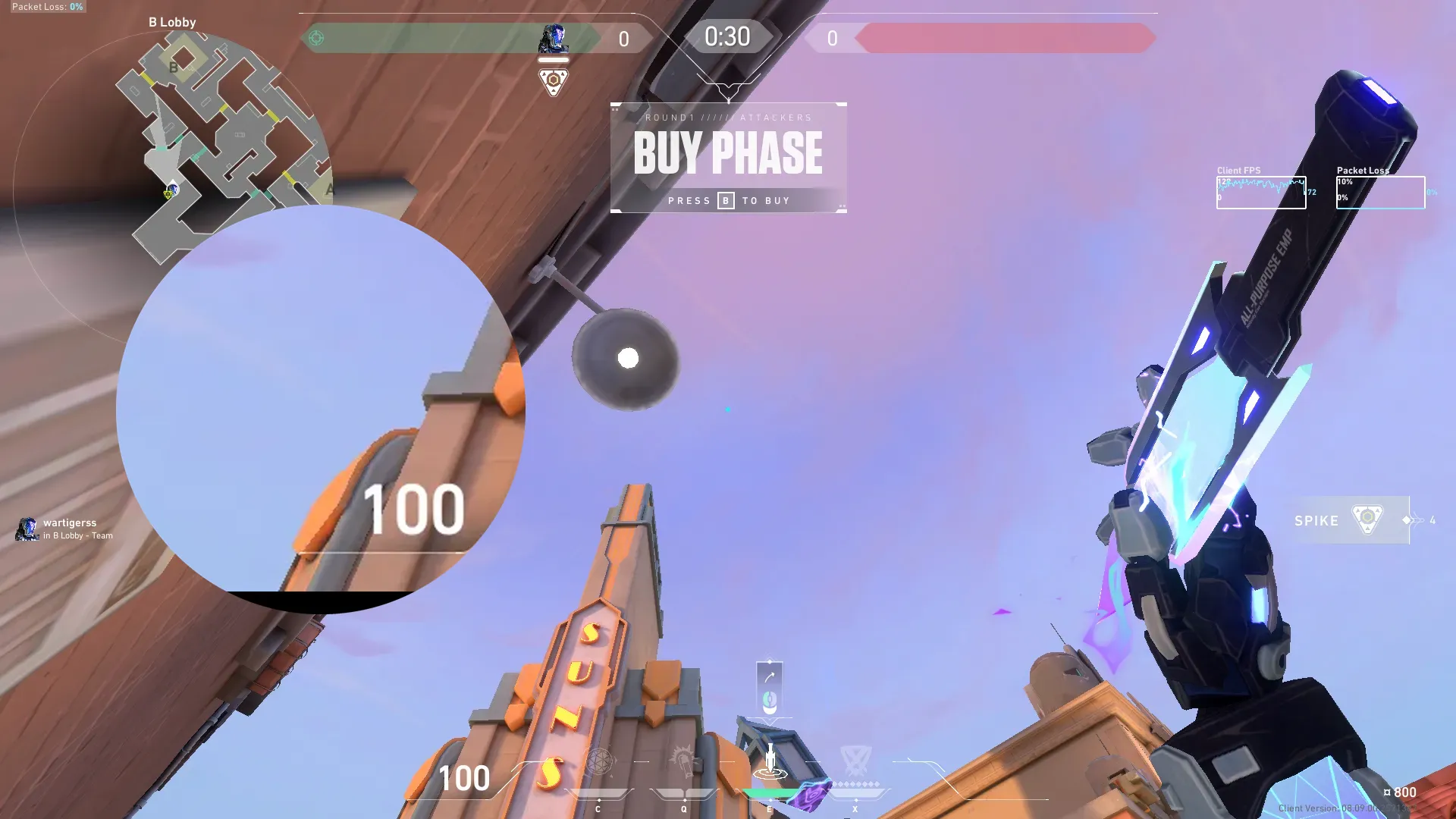 KAY/O Zero_Point on Sunset Attack Site B — step 3 of 4: Aim — line up the shot