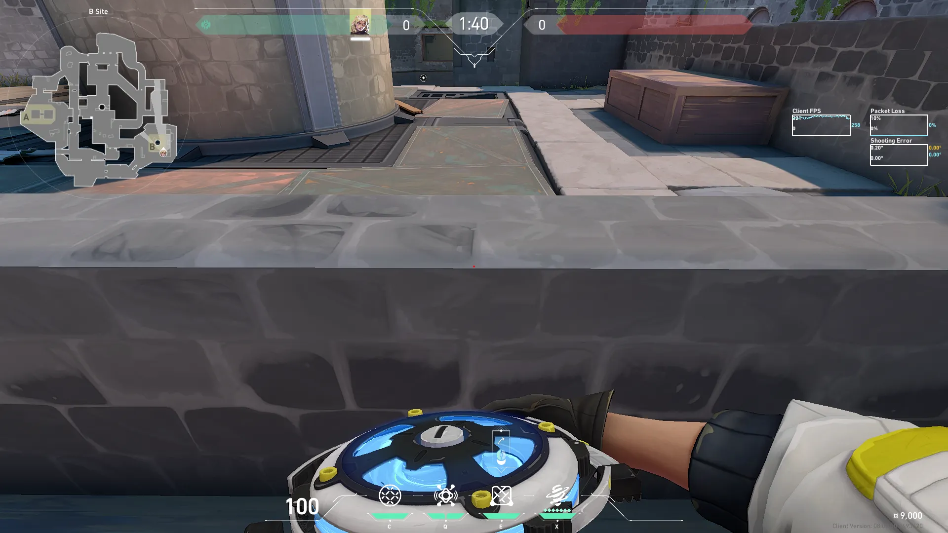 Deadlock Barrier Mesh on Breeze Defense Site B — step 2 of 3: Aim — line up the shot