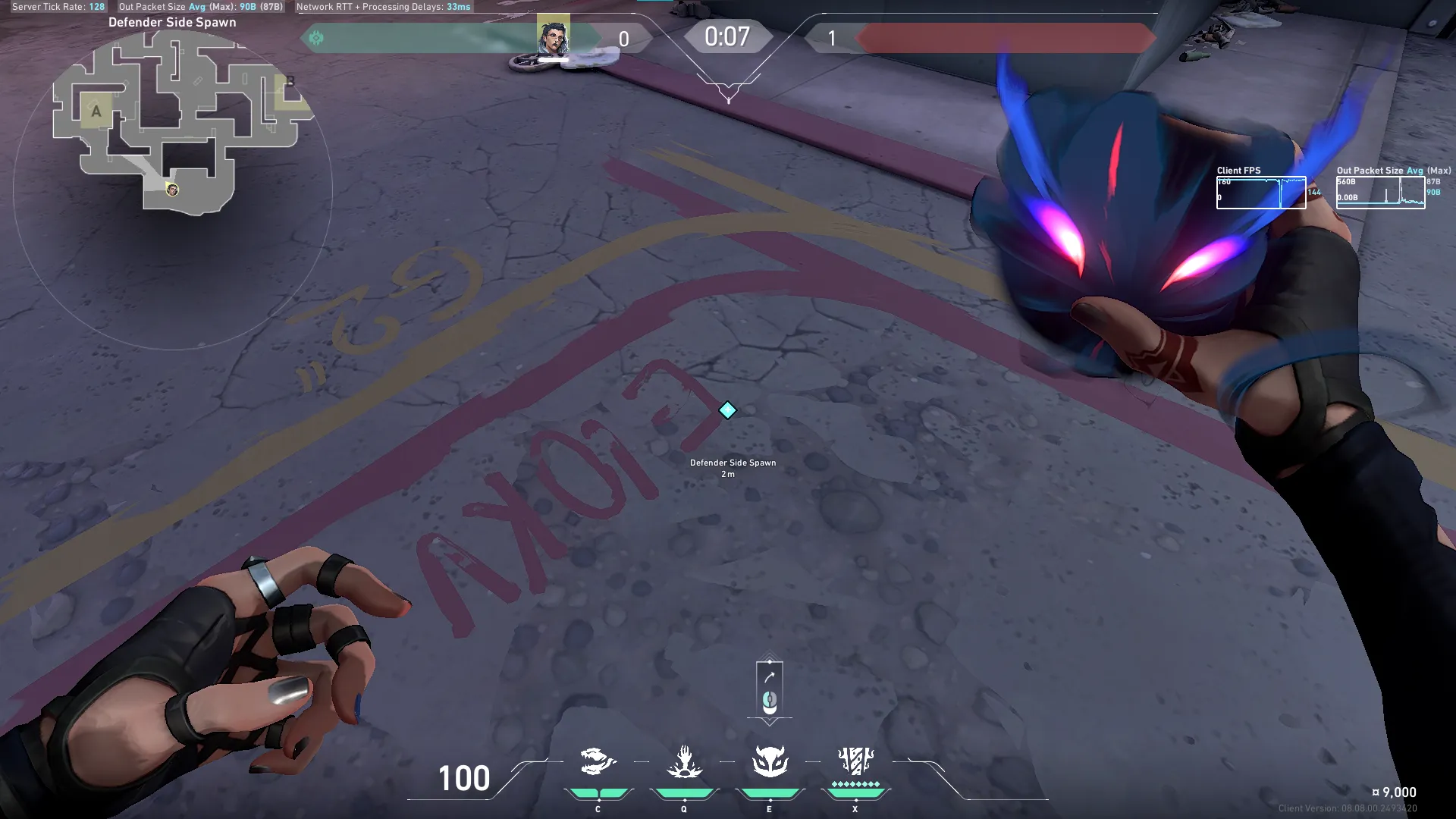 Fade Haunt on Sunset Defense Site A — step 1 of 6: Position — where to stand