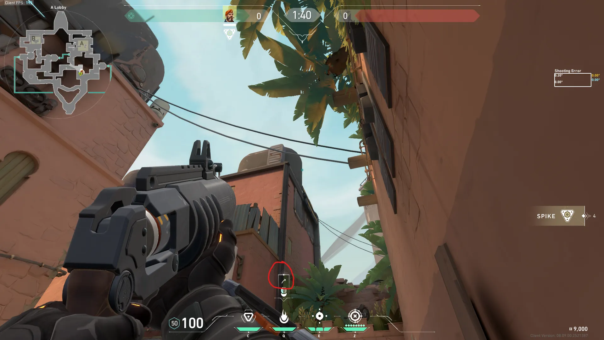 Brimstone Incendiary on Bind Attack Site A — step 2 of 4: Aim — line up the shot