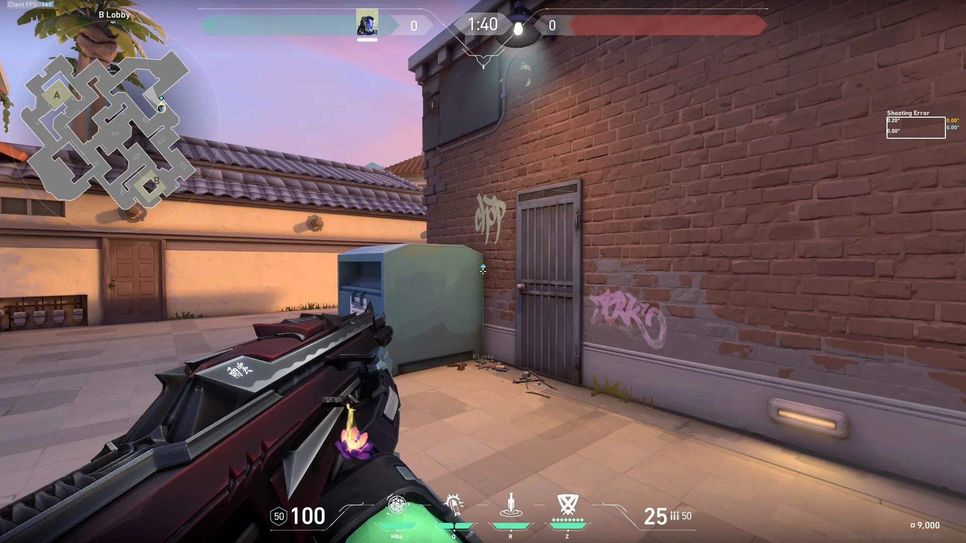 KAY/O Zero_Point on Sunset Attack Site B — step 1 of 3: Position — where to stand