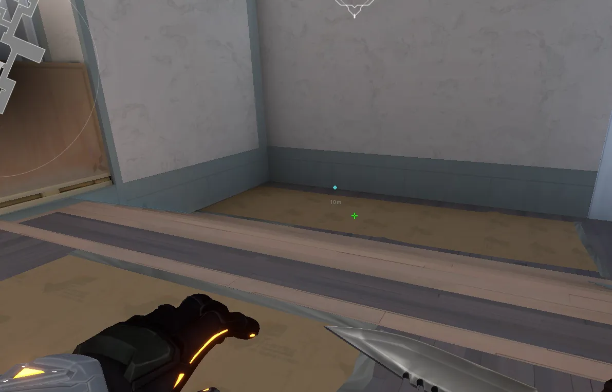 Brimstone Incendiary on Split Attack Site A — step 1 of 3: Position — where to stand
