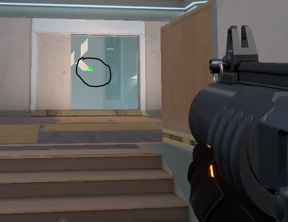 Brimstone Incendiary on Split Attack Site A — step 2 of 3: Aim — line up the shot