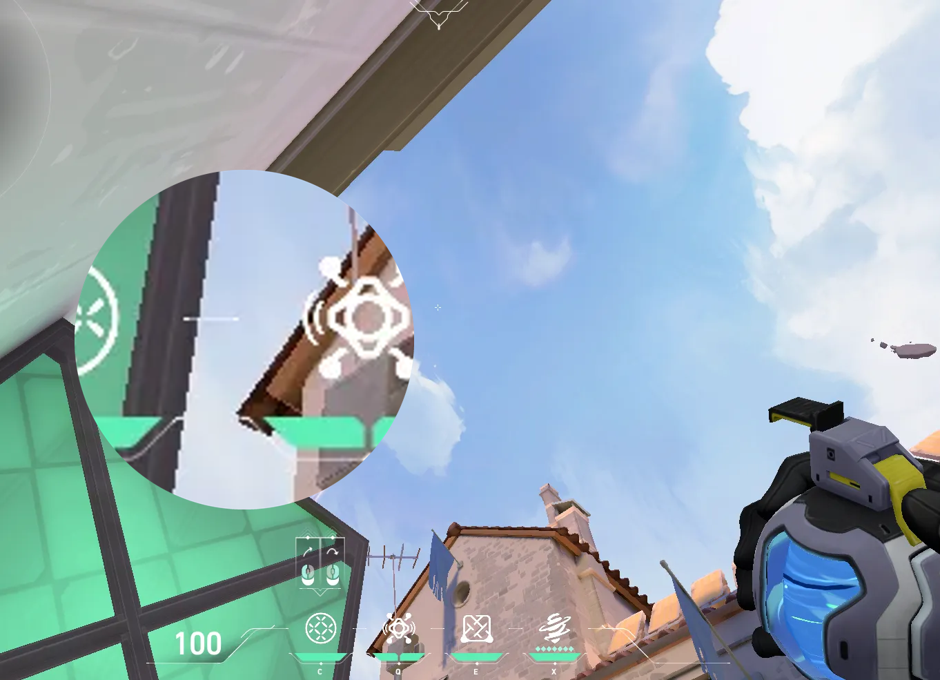 Deadlock GravNet on Ascent Attack Site A — step 2 of 3: Aim — line up the shot