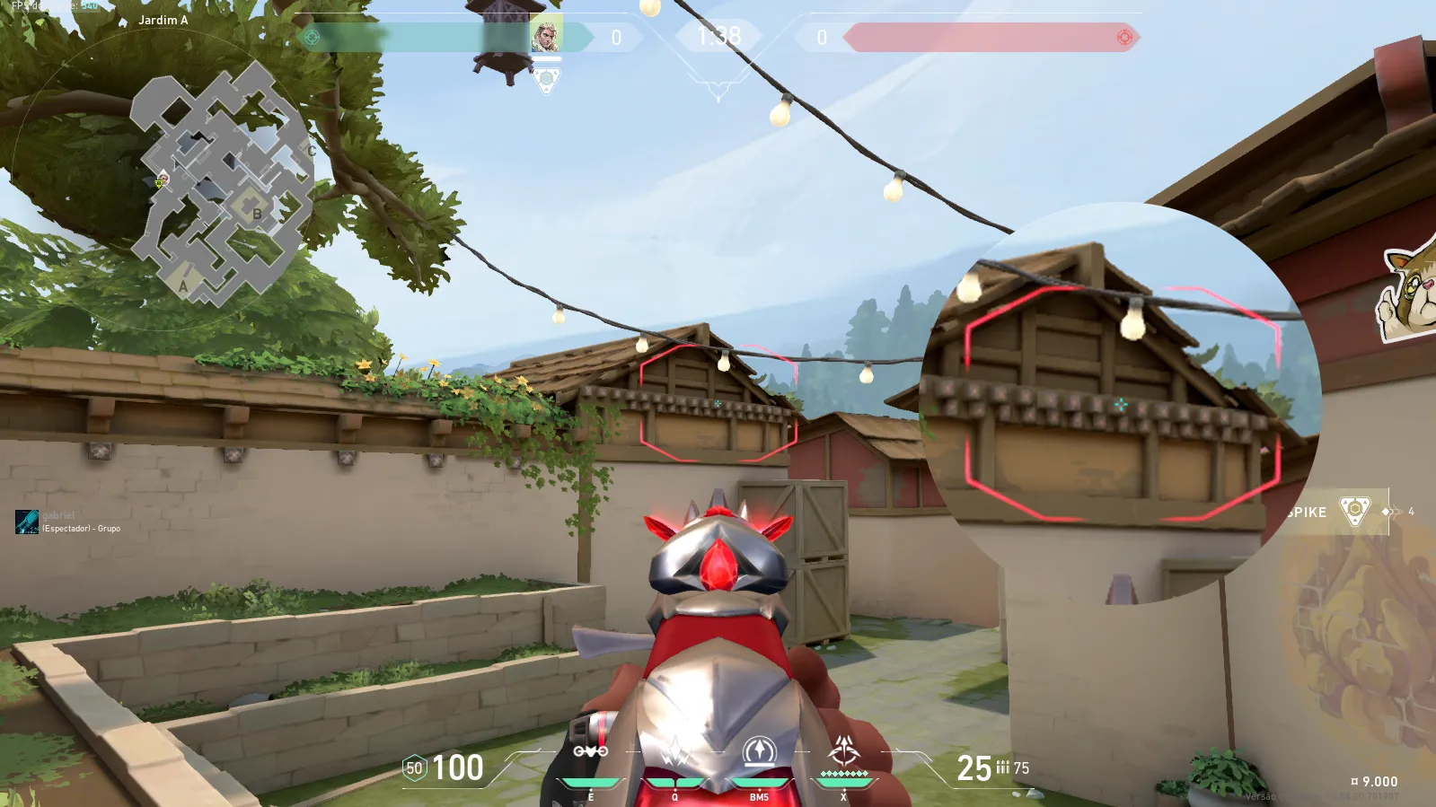 Sova Recon Bolt on Haven Attack Site C — step 2 of 3: Aim — line up the shot