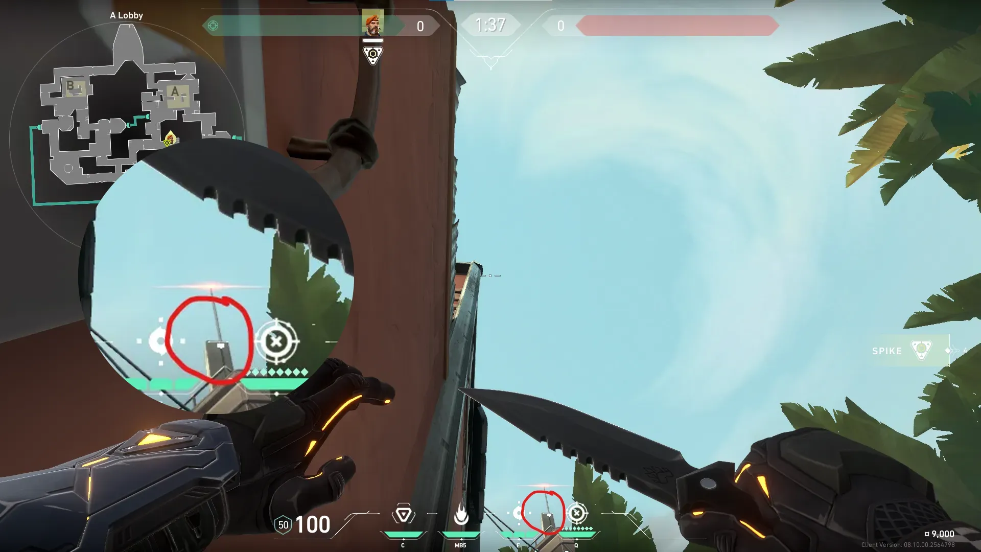 Brimstone Incendiary on Bind Attack Site A — step 2 of 3: Aim — line up the shot