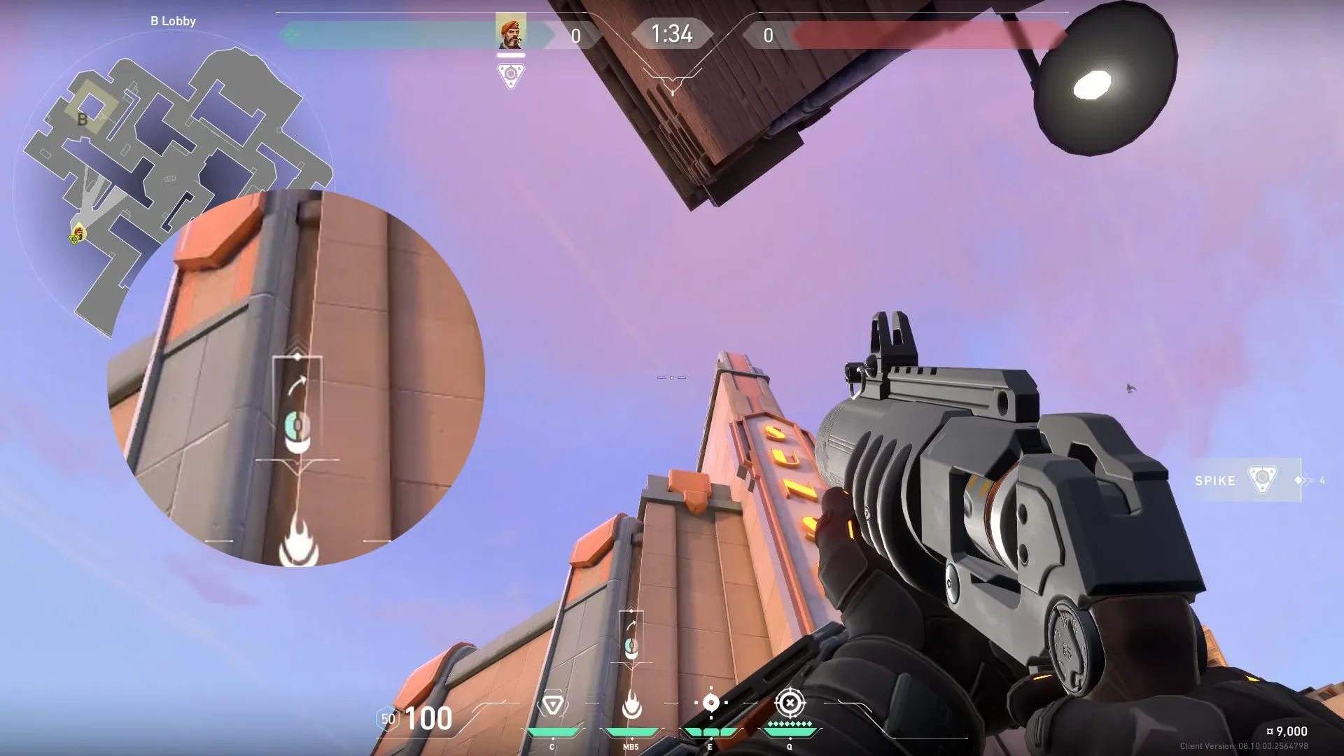 Brimstone Incendiary on Sunset Attack Site B — step 2 of 3: Aim — line up the shot