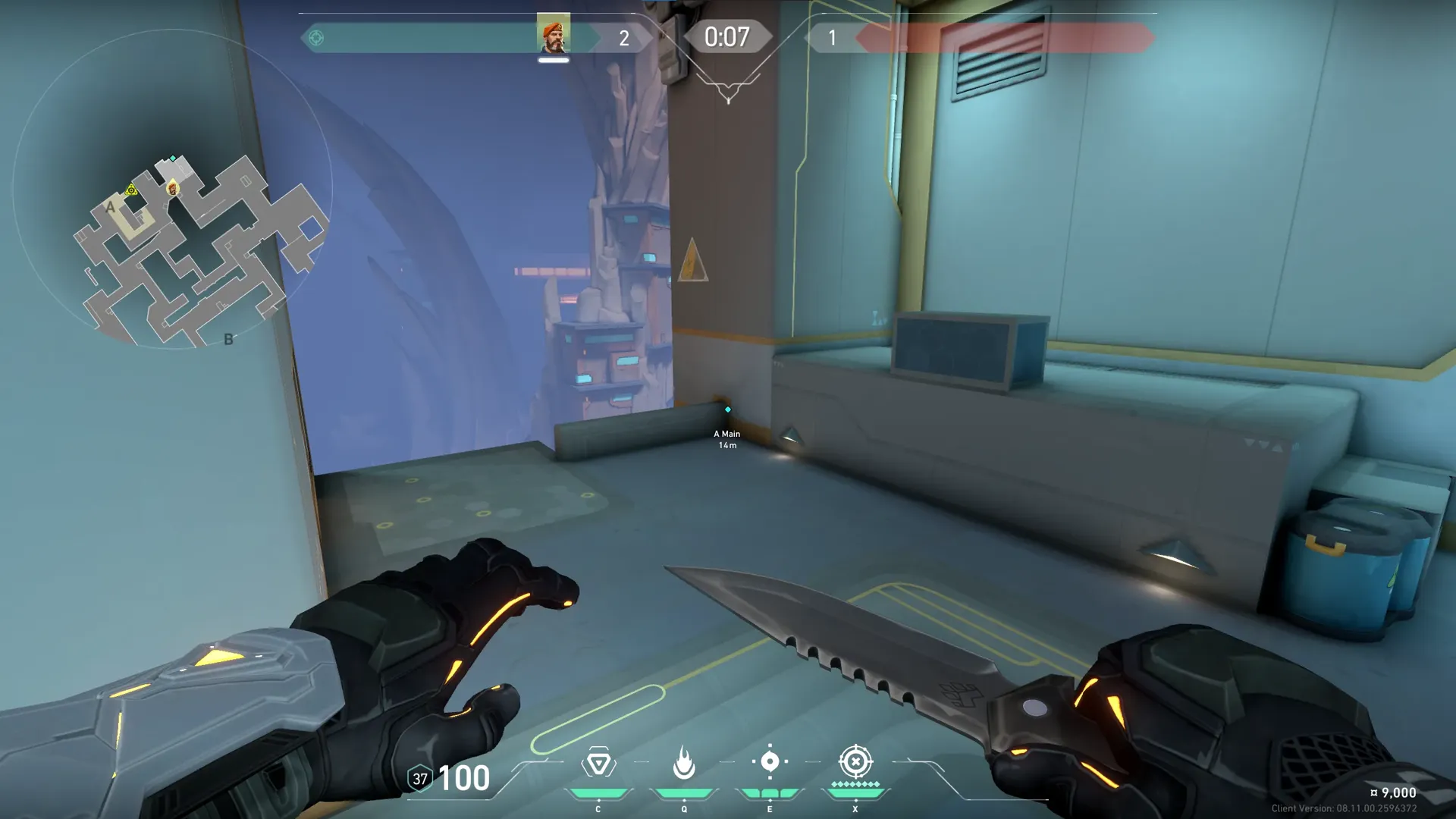 Brimstone Incendiary on Abyss Attack Site A — step 2 of 4: Aim — line up the shot