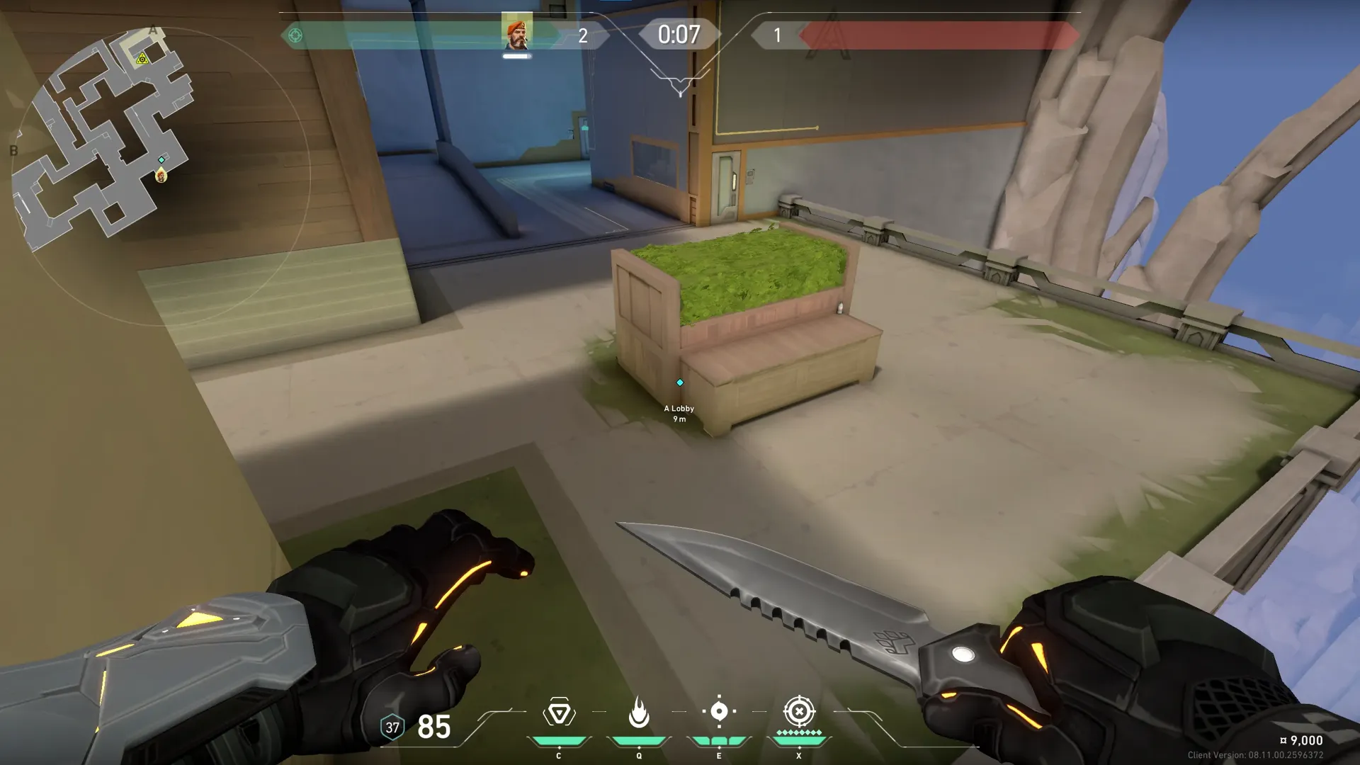 Brimstone Incendiary on Abyss Attack Site A — step 2 of 4: Aim — line up the shot