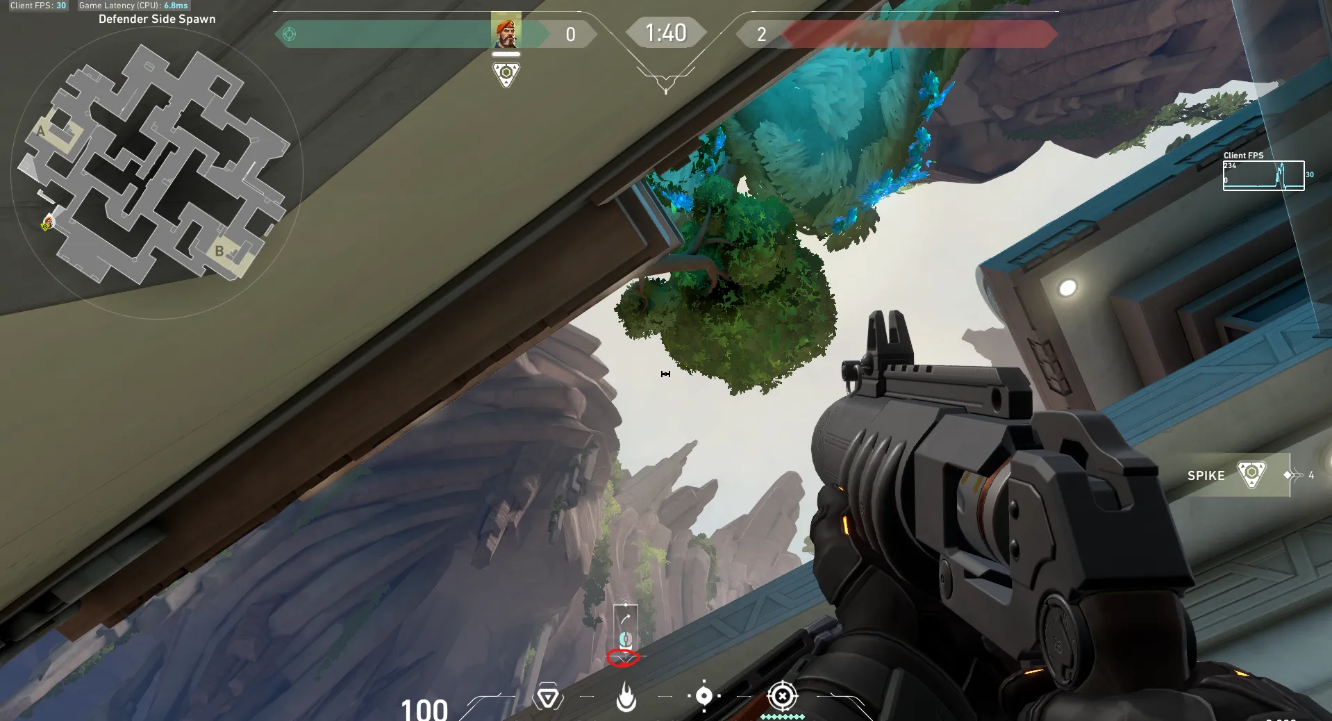 Brimstone Incendiary on Abyss Defense Site A — step 2 of 3: Aim — line up the shot