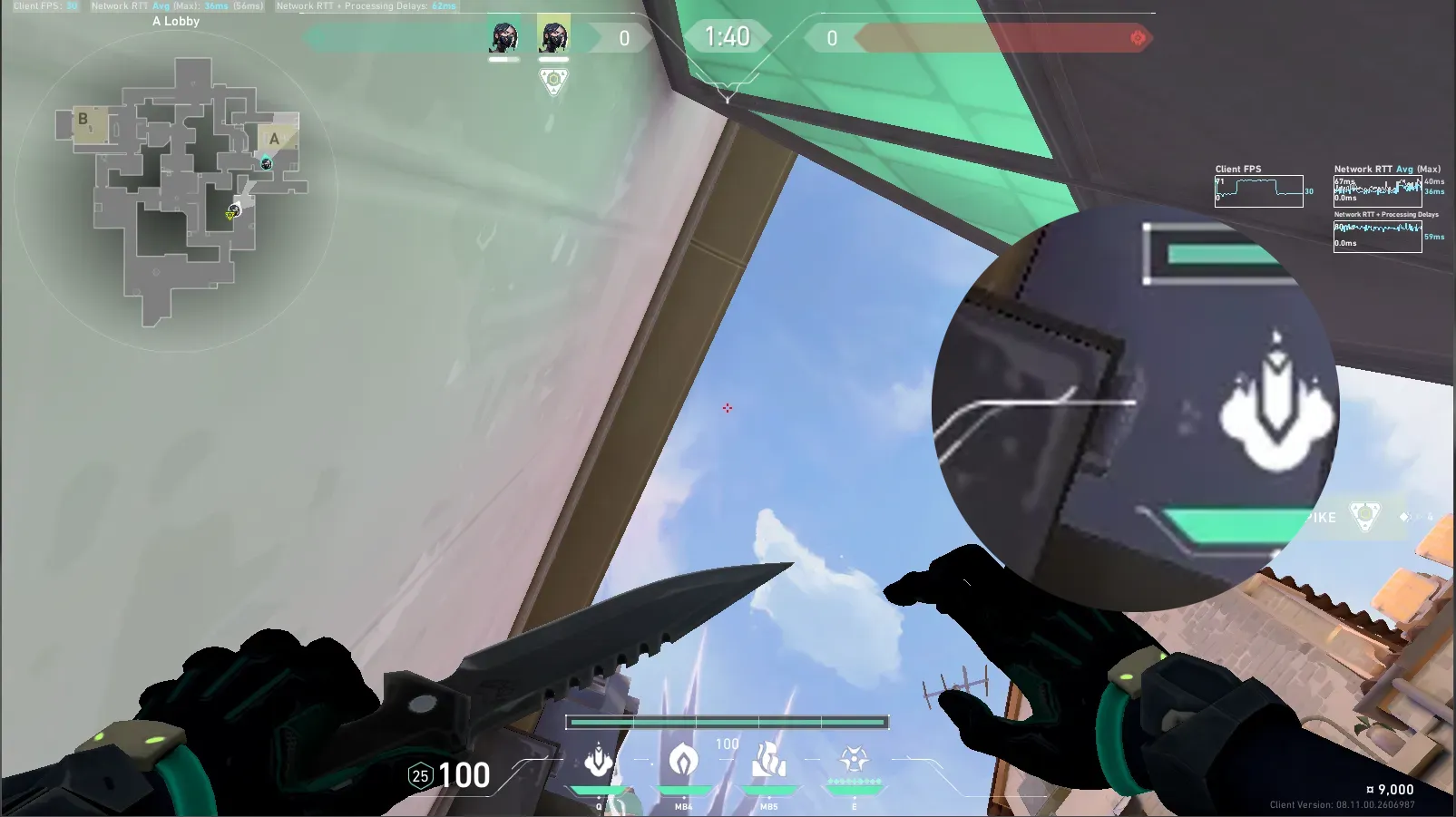 Viper Snake Bite on Ascent Attack Site A — step 2 of 3: Aim — line up the shot