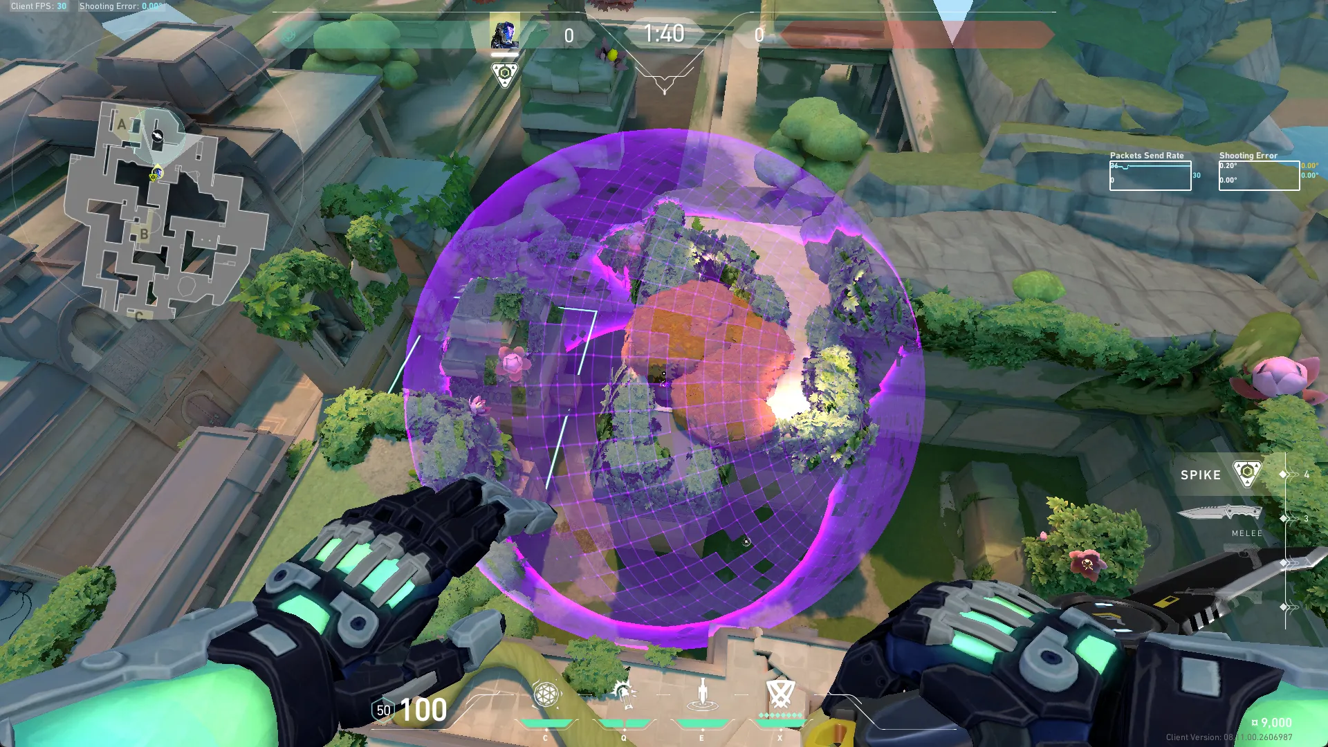 KAY/O Zero_Point on Lotus Attack Site A — step 3 of 4: Aim — line up the shot