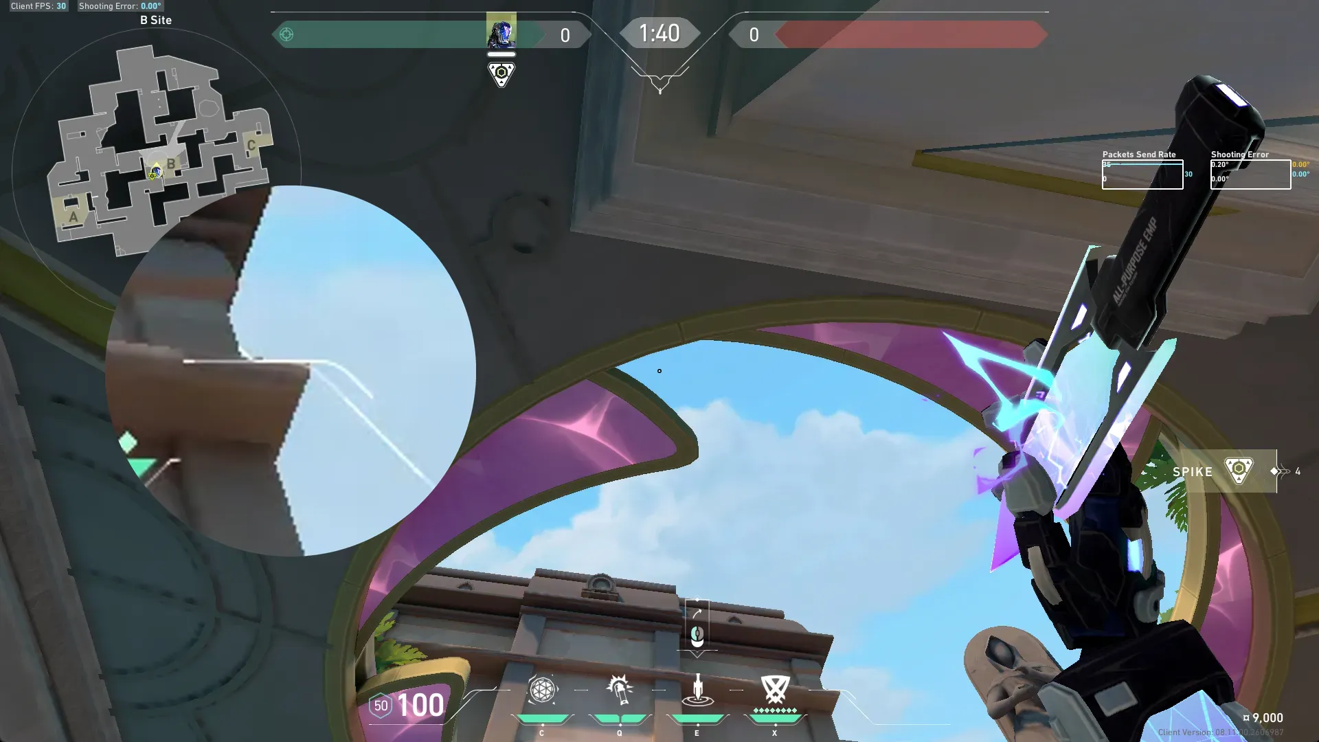 KAY/O Zero_Point on Lotus Defense Site B — step 2 of 3: Aim — line up the shot