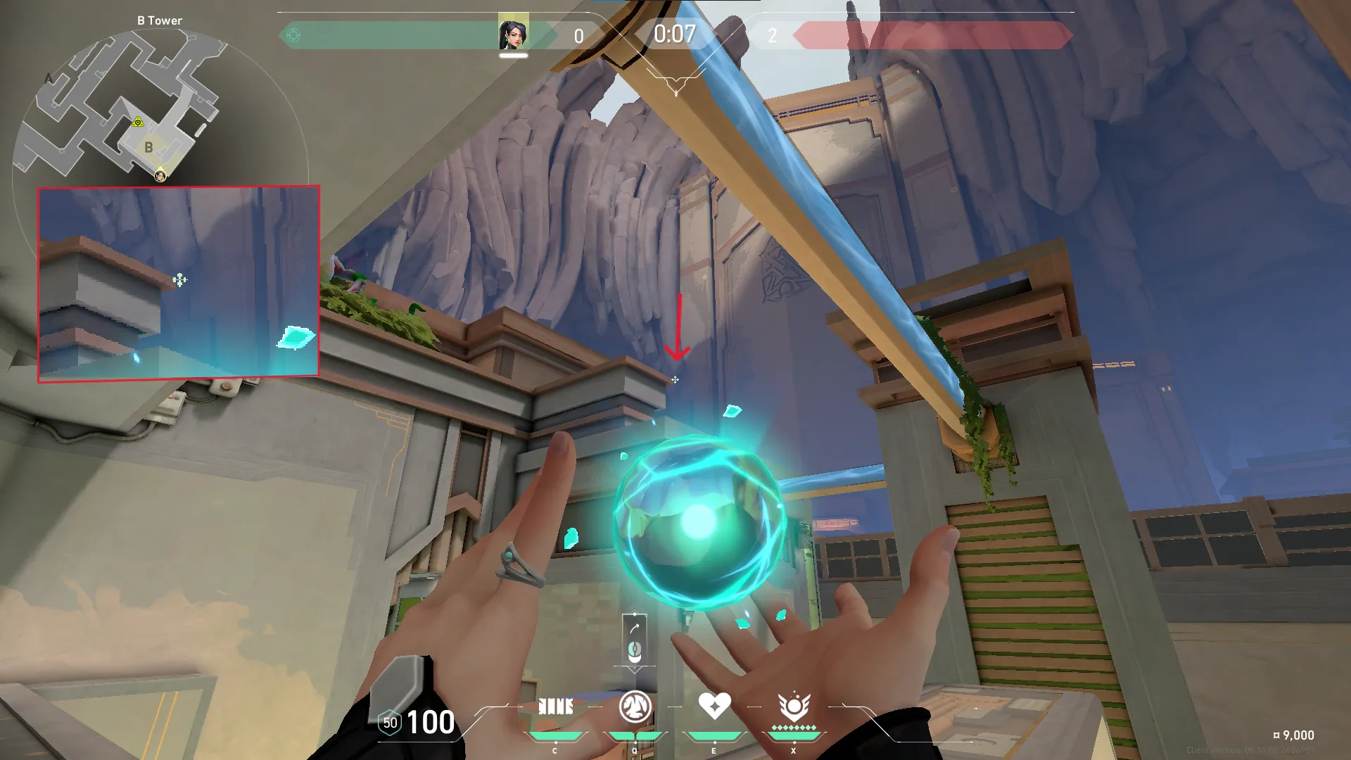 Sage Slow Orb on Abyss Defense Site B — step 4 of 5: Aim — line up the shot