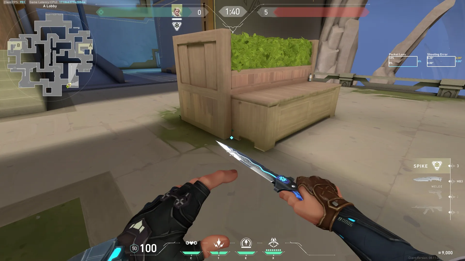 Sova Shock Bolt on Abyss Attack Site A — step 1 of 3: Position — where to stand