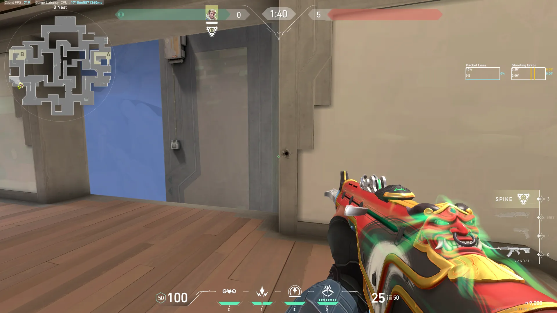 Sova Recon Bolt on Abyss Attack Site B — step 3 of 5: Aim — line up the shot