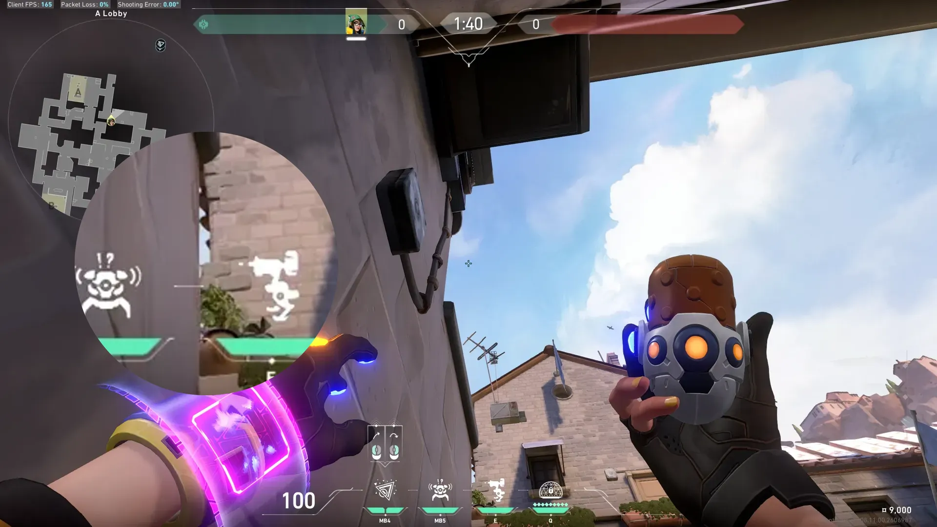 Killjoy Nanoswarm on Ascent Attack Site A — step 2 of 3: Aim — line up the shot
