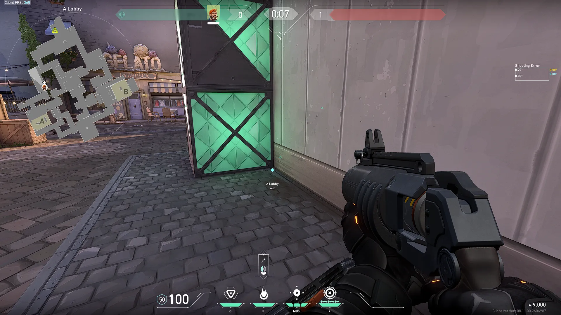 Brimstone Incendiary on Ascent Attack Site A — step 1 of 2: Position — where to stand